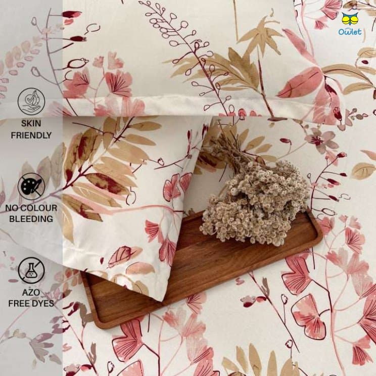 Sunlit Floral - Queen Size Cotton Bedsheet view 4