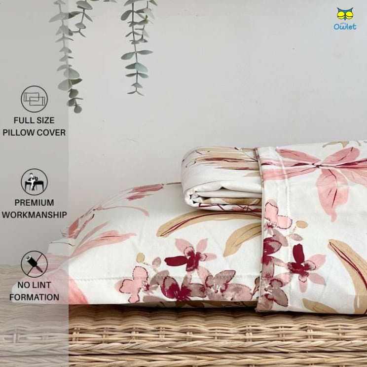 Sunlit Floral - Queen Size Cotton Bedsheet view 5