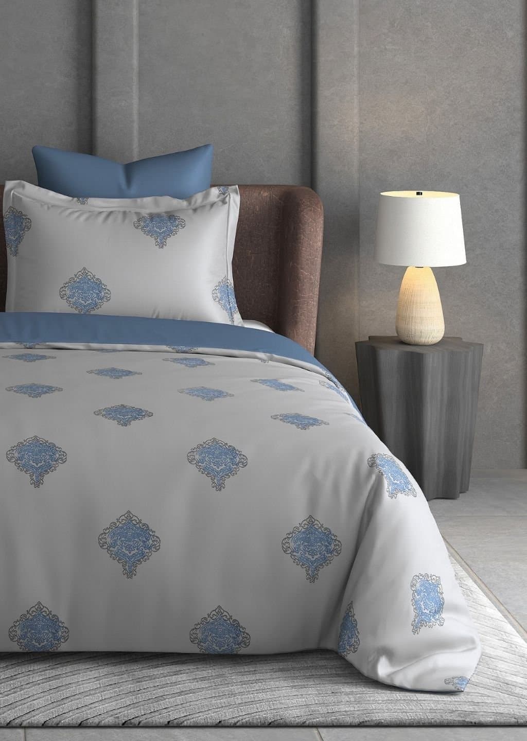 Leaf Tale Collection | 600TC | 100% Cotton | Floral Design (108"x108"/274cmx274cm) view 3