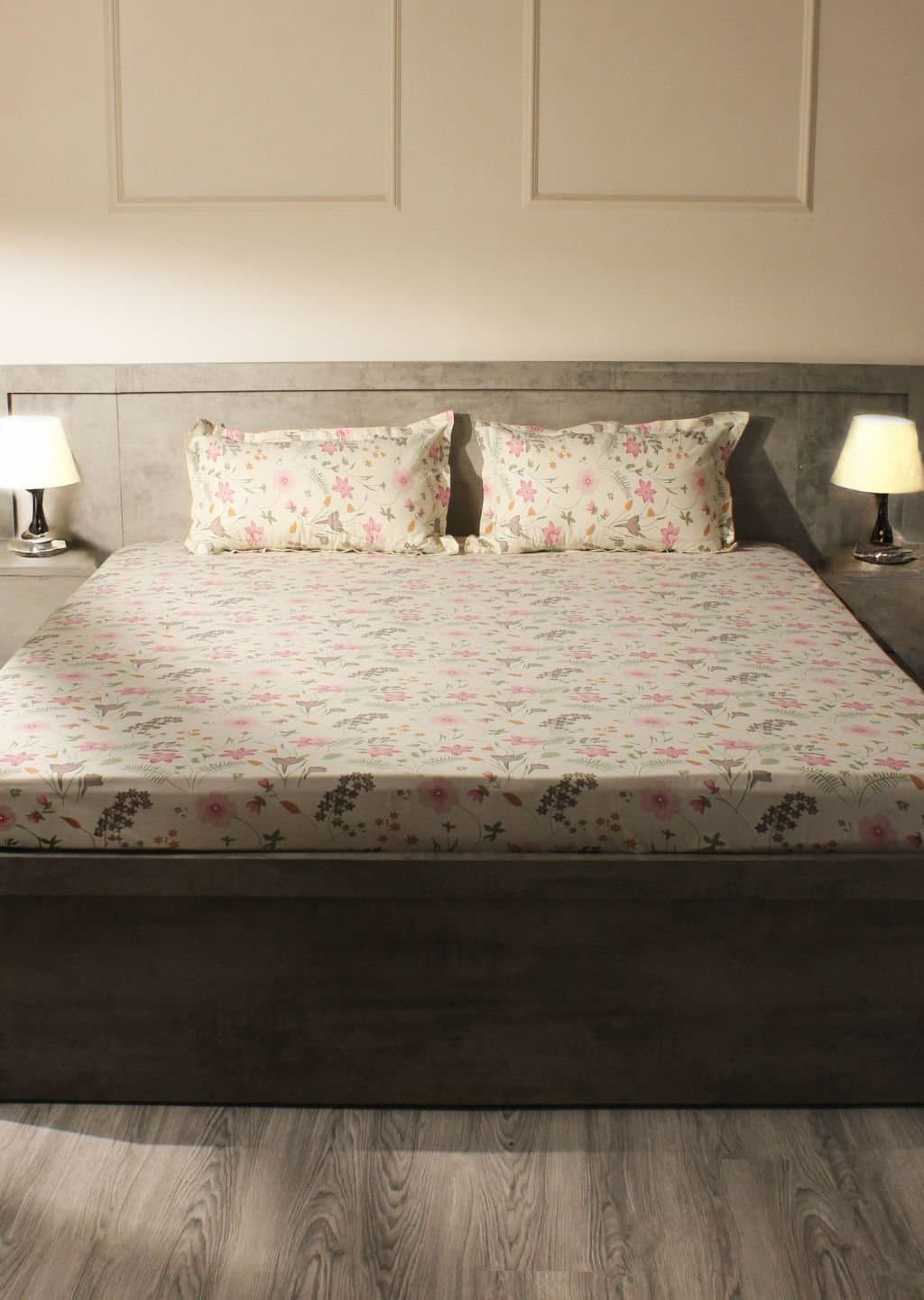 Essentials | 100% Cotton | Floral Design (108"x108"/274cmx274cm) | 144TC Superking Bedsheet