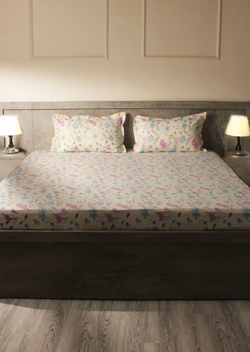 Essentials | 100% Cotton | Floral Design (108"x108"/274cmx274cm) | 144TC Superking Bedsheet view 7