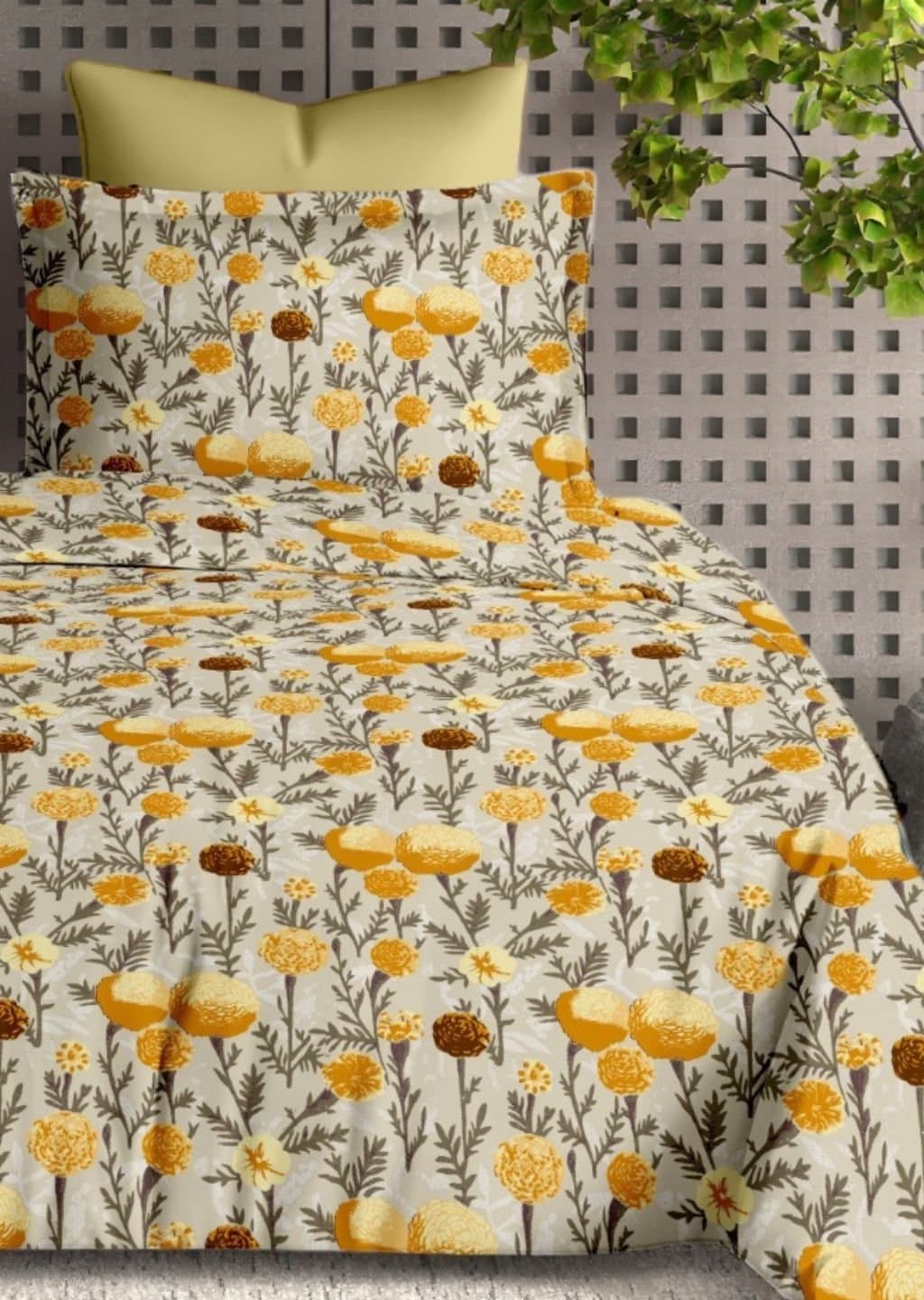 Satiny | 100% Cotton | Floral Design (108"x108"/274cmx274cm) | 144TC Superking Bedsheet view 8