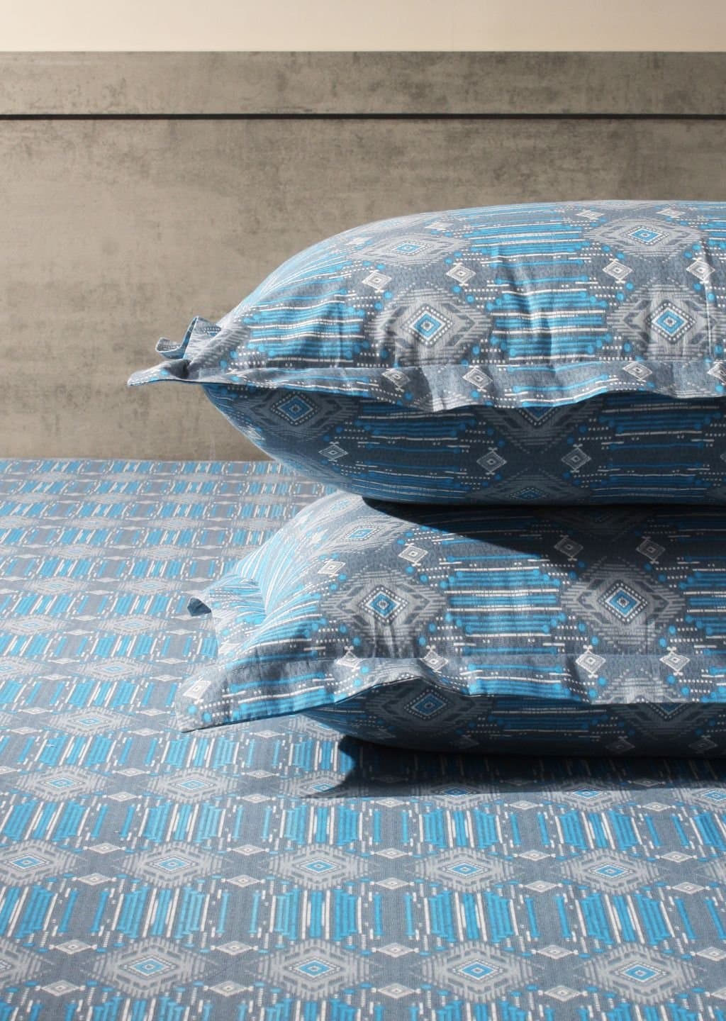 Essentials | 100% Cotton | Geometric Design (108"x108"/274cmx274cm) | 144TC Superking Bedsheet view 14