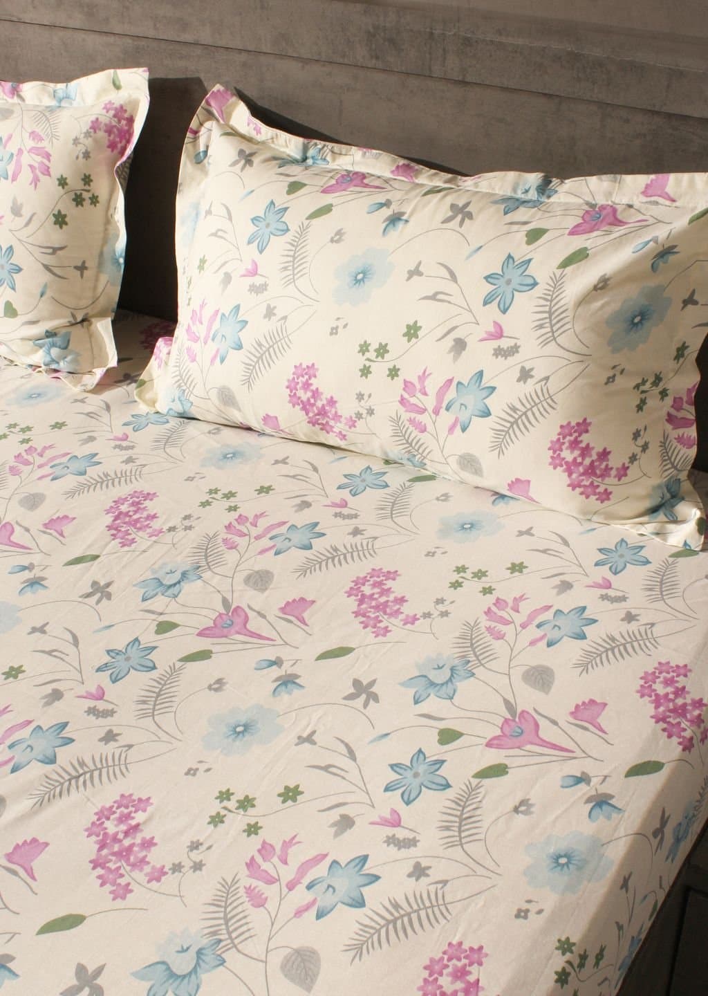 Essentials | 100% Cotton | Floral Design (108"x108"/274cmx274cm) | 144TC Superking Bedsheet view 8
