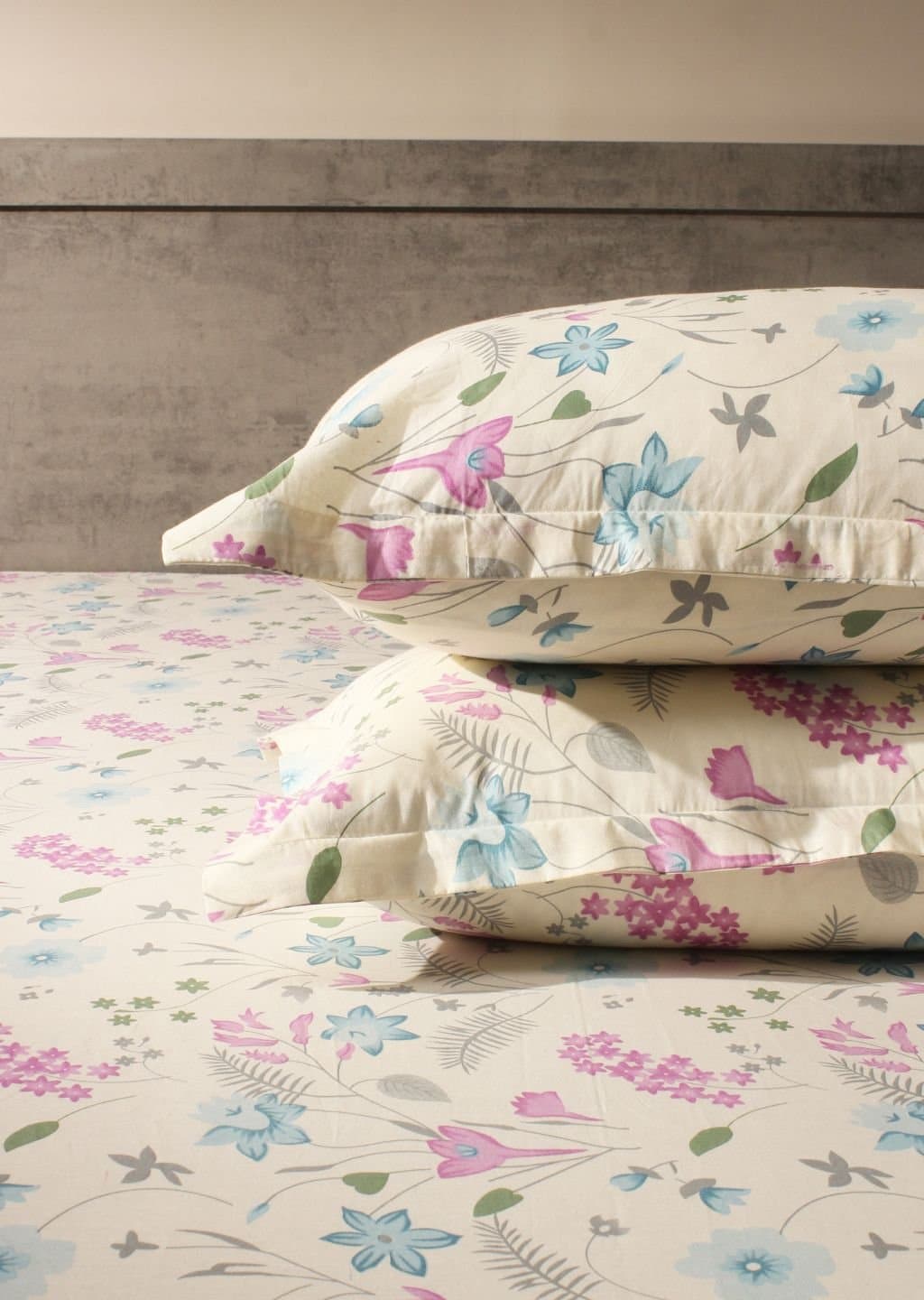 Essentials | 100% Cotton | Floral Design (108"x108"/274cmx274cm) | 144TC Superking Bedsheet view 9