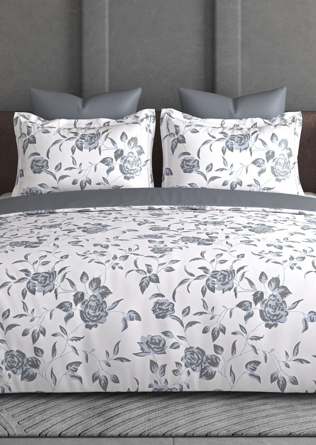 Leaf Tale Collection | 100% Cotton | Floral Design (108"x108"/274cmx274cm) | 600TC Superking Bedsheet