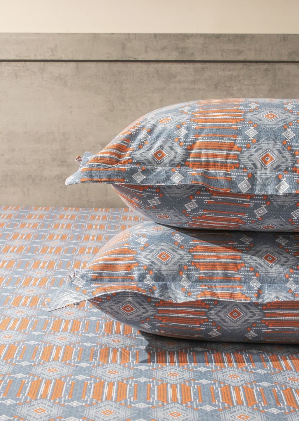 Essentials | 100% Cotton | Geometric Design (108"x108"/274cmx274cm) | 144TC Superking Bedsheet view 19