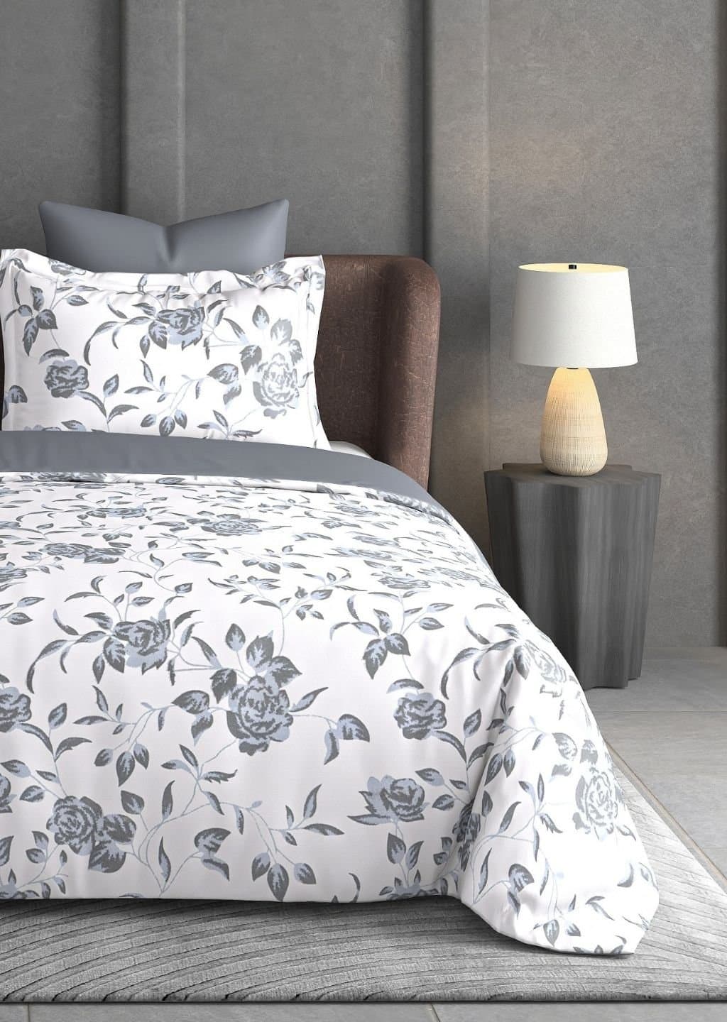 Leaf Tale Collection | 100% Cotton | Floral Design (108"x108"/274cmx274cm) | 600TC Superking Bedsheet view 8
