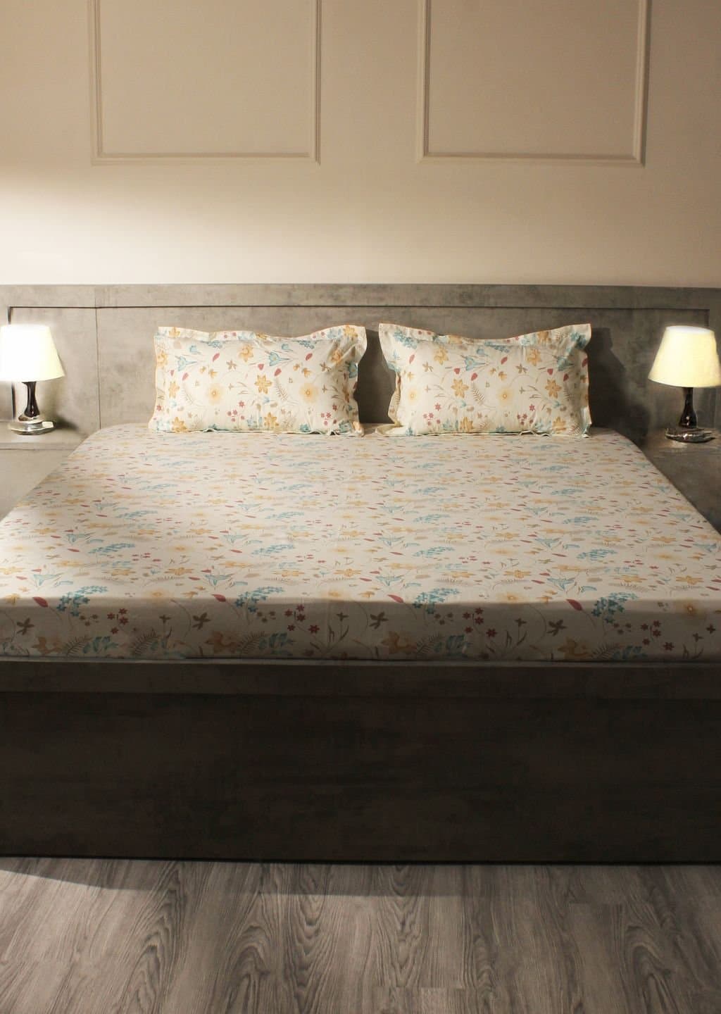 Essentials | 100% Cotton | Floral Design (108"x108"/274cmx274cm) | 144TC Superking Bedsheet view 17