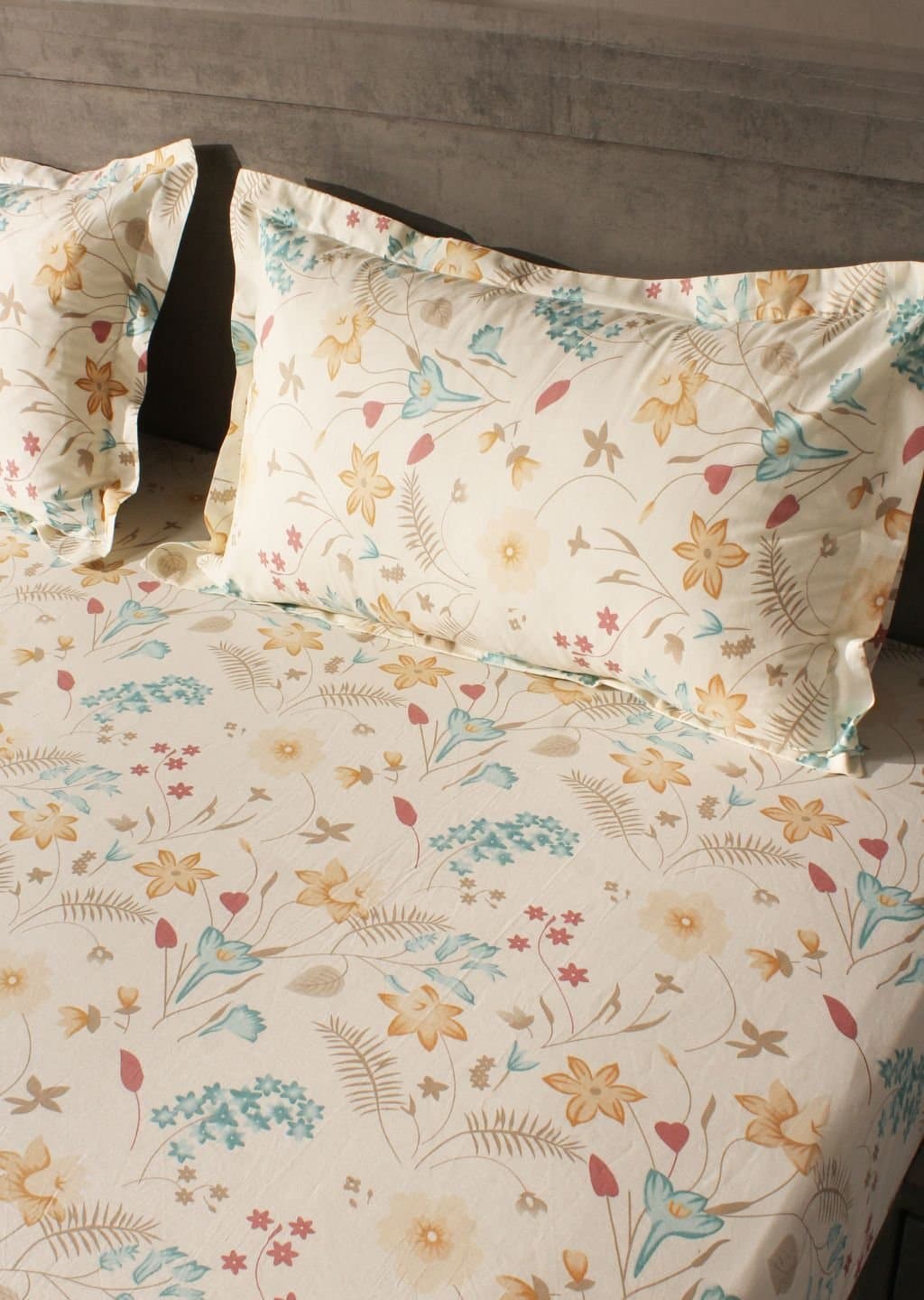 Essentials | 100% Cotton | Floral Design (108"x108"/274cmx274cm) | 144TC Superking Bedsheet view 18