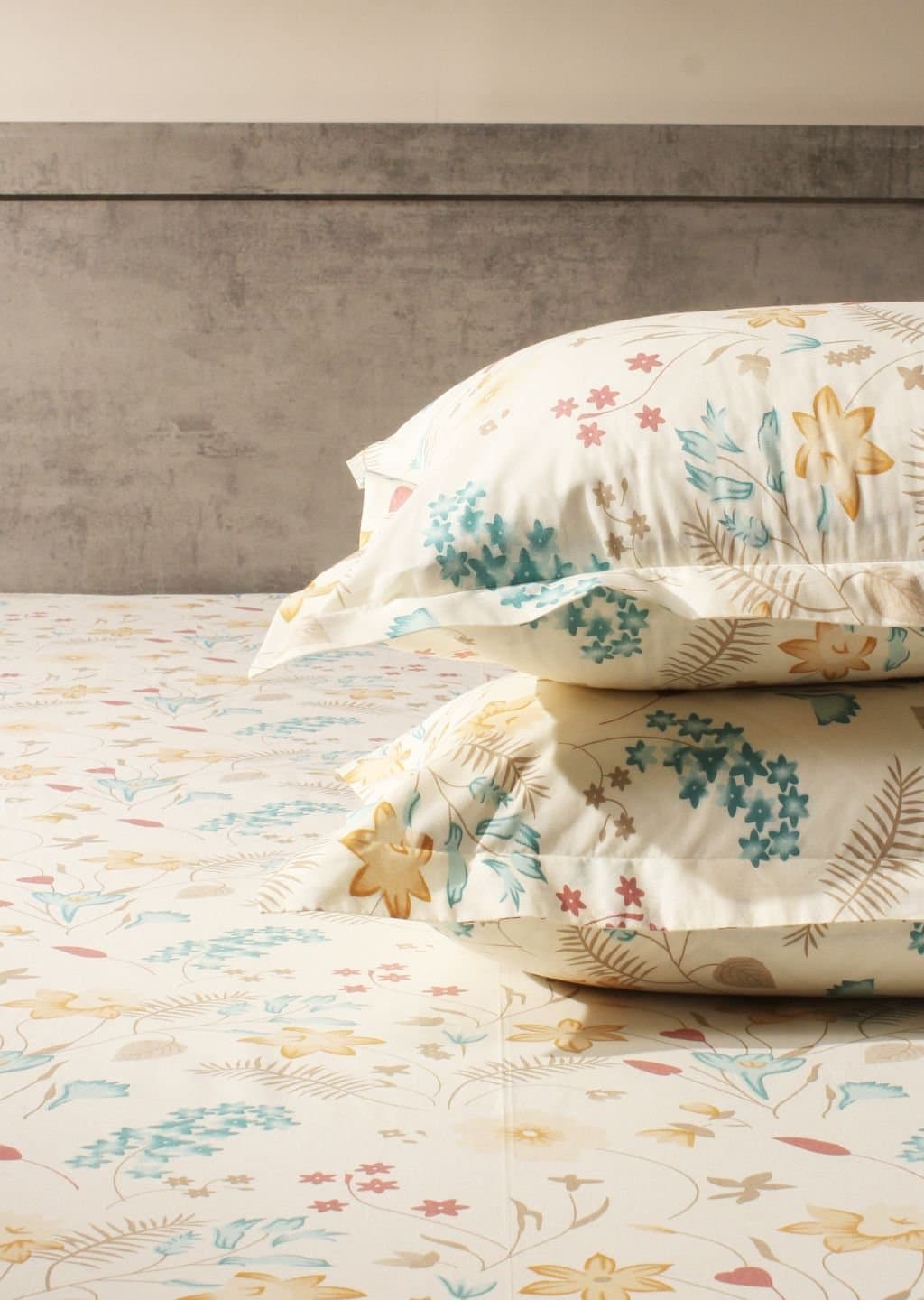 Essentials | 100% Cotton | Floral Design (108"x108"/274cmx274cm) | 144TC Superking Bedsheet view 19