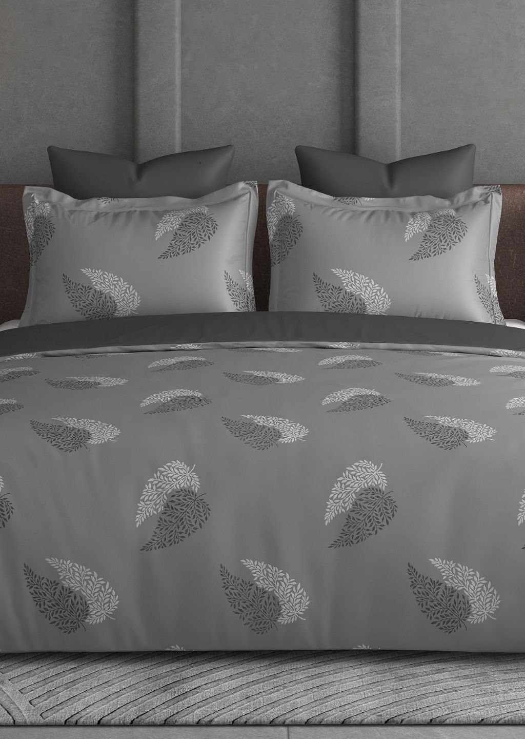 Leaf Tale Collection | 100% Cotton | Floral Design (108"x108"/274cmx274cm) | 600TC Superking Bedsheet view 3