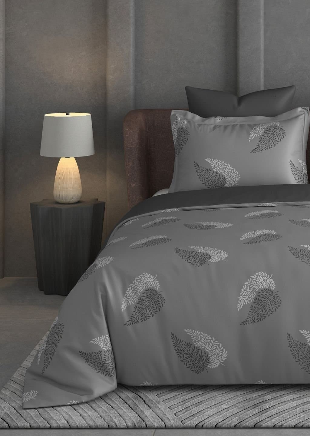 Leaf Tale Collection | 100% Cotton | Floral Design (108"x108"/274cmx274cm) | 600TC Superking Bedsheet view 4