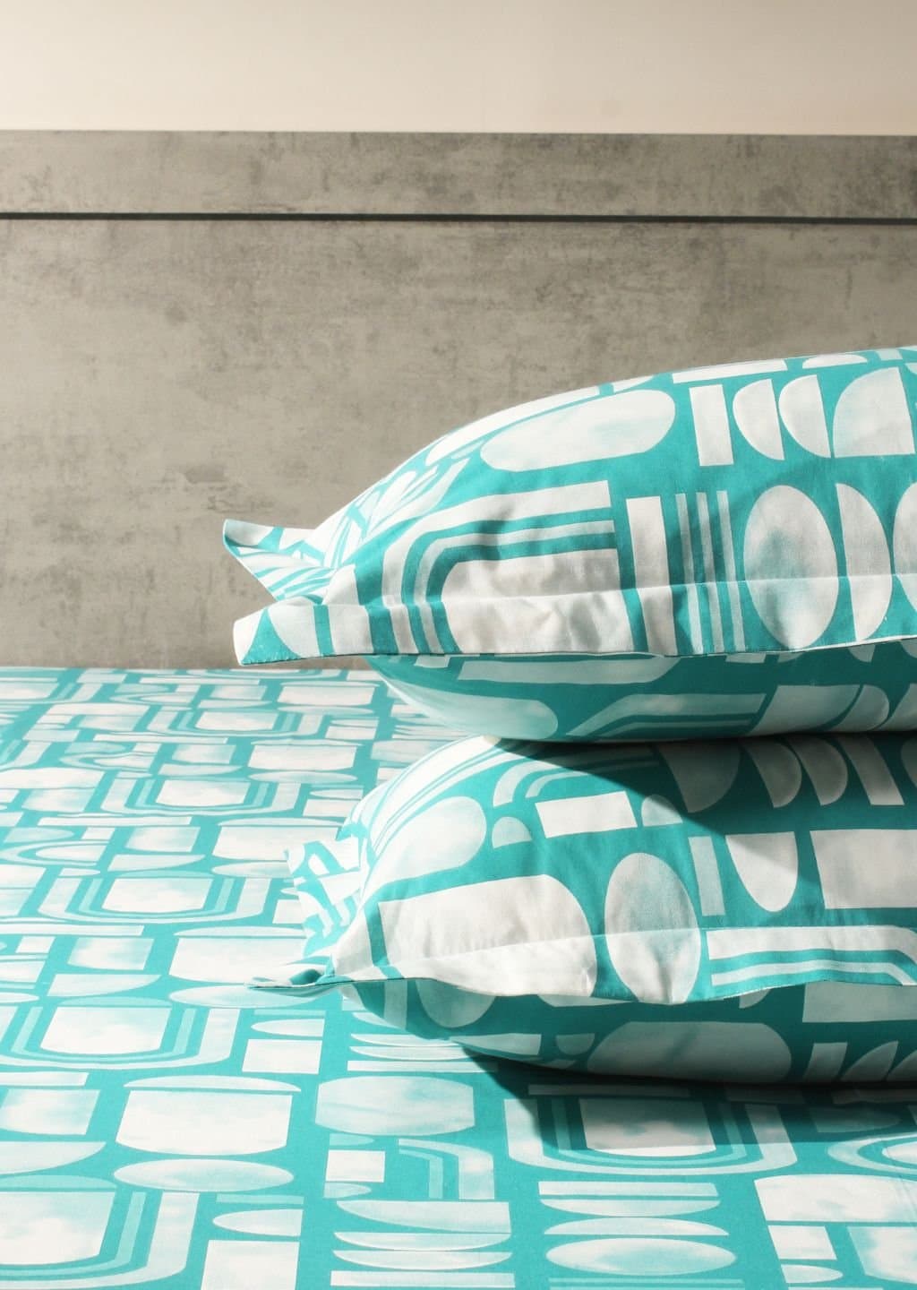Essentials | 100% Cotton | Geometric Design (108"x108"/274cmx274cm) | 144TC Superking Bedsheet view 19