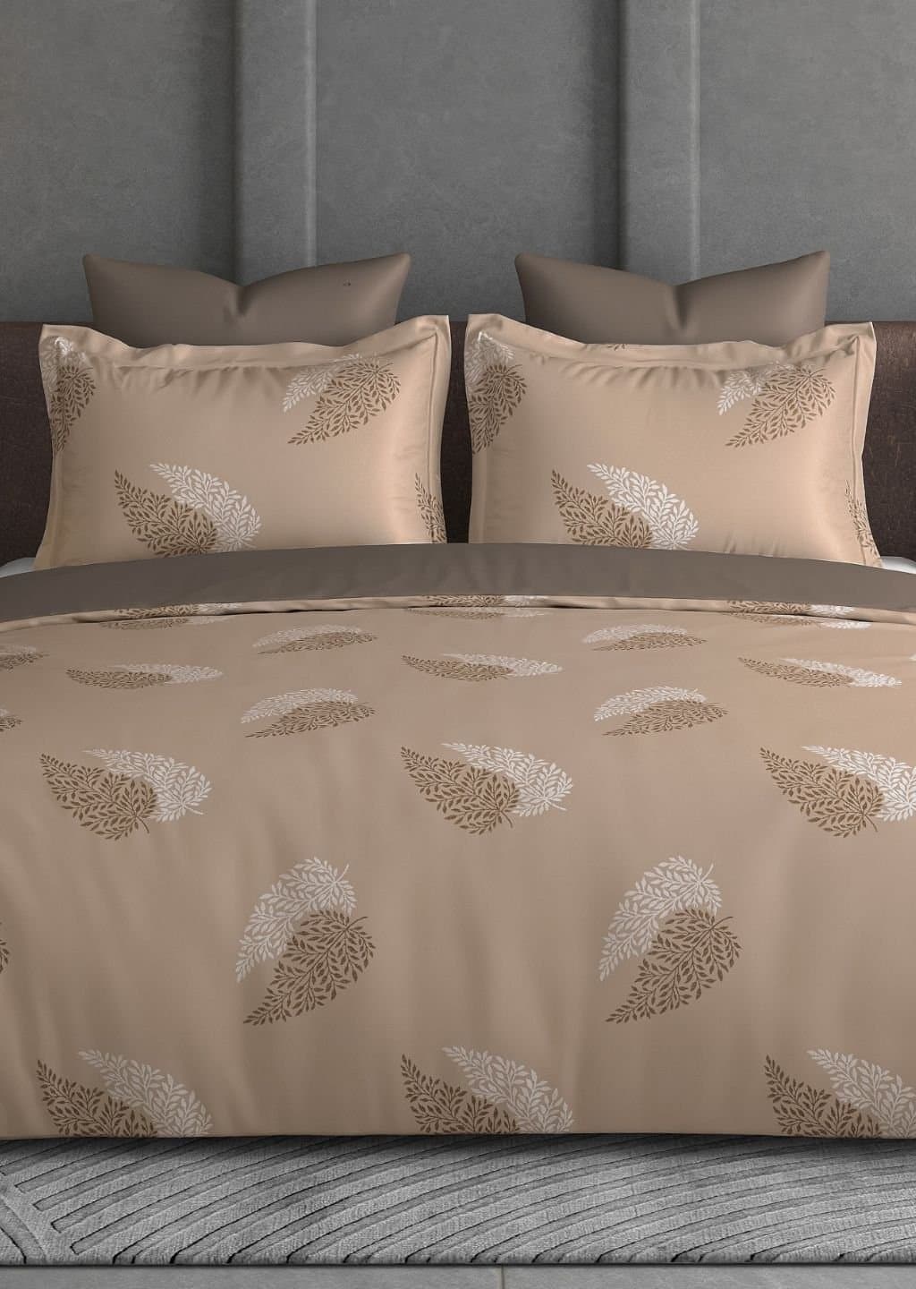 Leaf Tale Collection | 100% Cotton | Floral Design (108"x108"/274cmx274cm) | 600TC Superking Bedsheet view 10