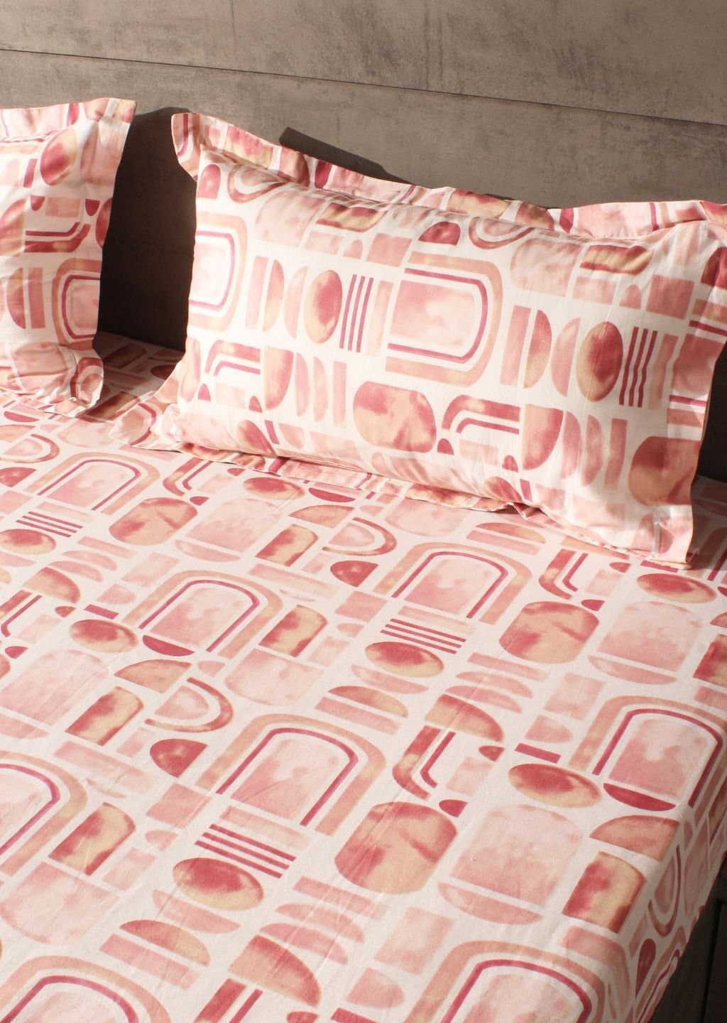 Essentials | 100% Cotton | Geometric Design (108"x108"/274cmx274cm) | 144TC Superking Bedsheet view 8