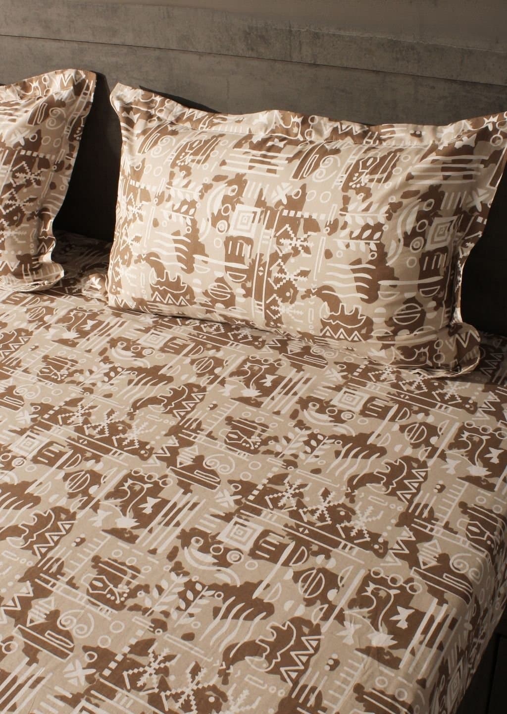 Essentials | 100% Cotton | Geometric Design (108"x108"/274cmx274cm) | 144TC Superking Bedsheet view 18