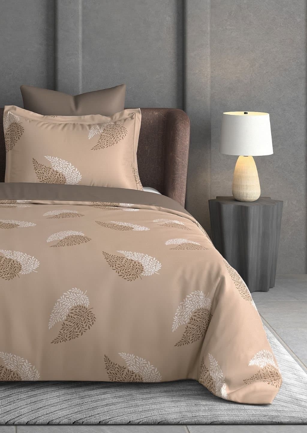Leaf Tale Collection | 100% Cotton | Floral Design (108"x108"/274cmx274cm) | 600TC Superking Bedsheet view 12