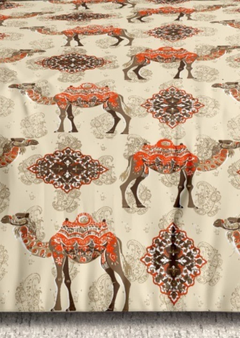 Satiny | 100% Cotton | Camel Design (108"x108"/274cmx274cm) | 144TC Superking Bedsheet view 5