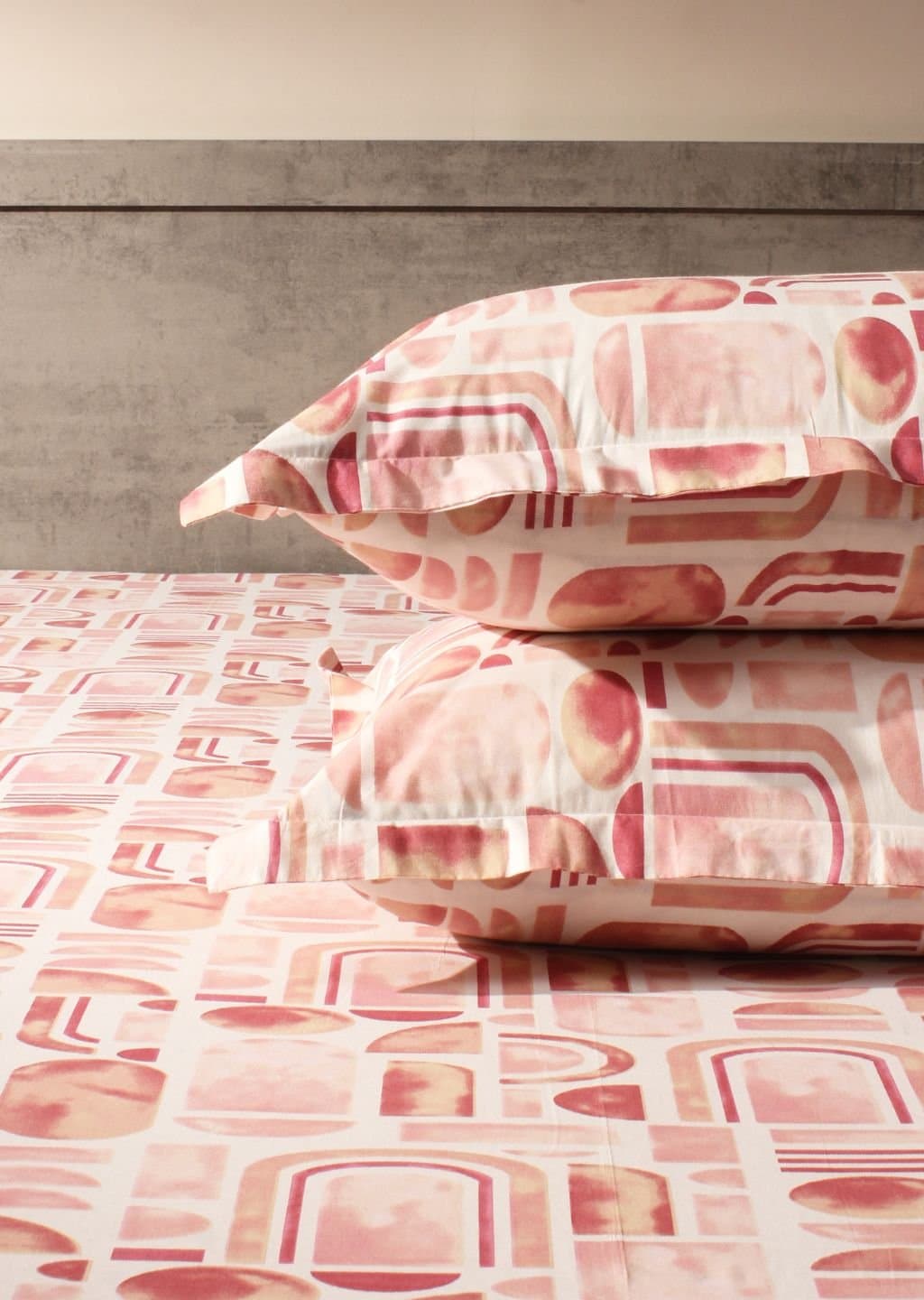 Essentials | 100% Cotton | Geometric Design (108"x108"/274cmx274cm) | 144TC Superking Bedsheet view 9