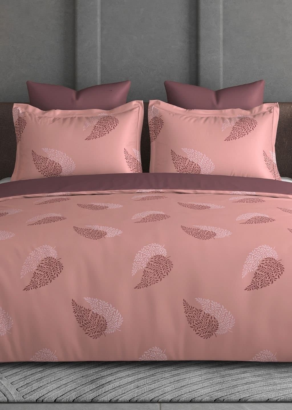 Leaf Tale Collection | 100% Cotton | Floral Design (108"x108"/274cmx274cm) | 600TC Superking Bedsheet