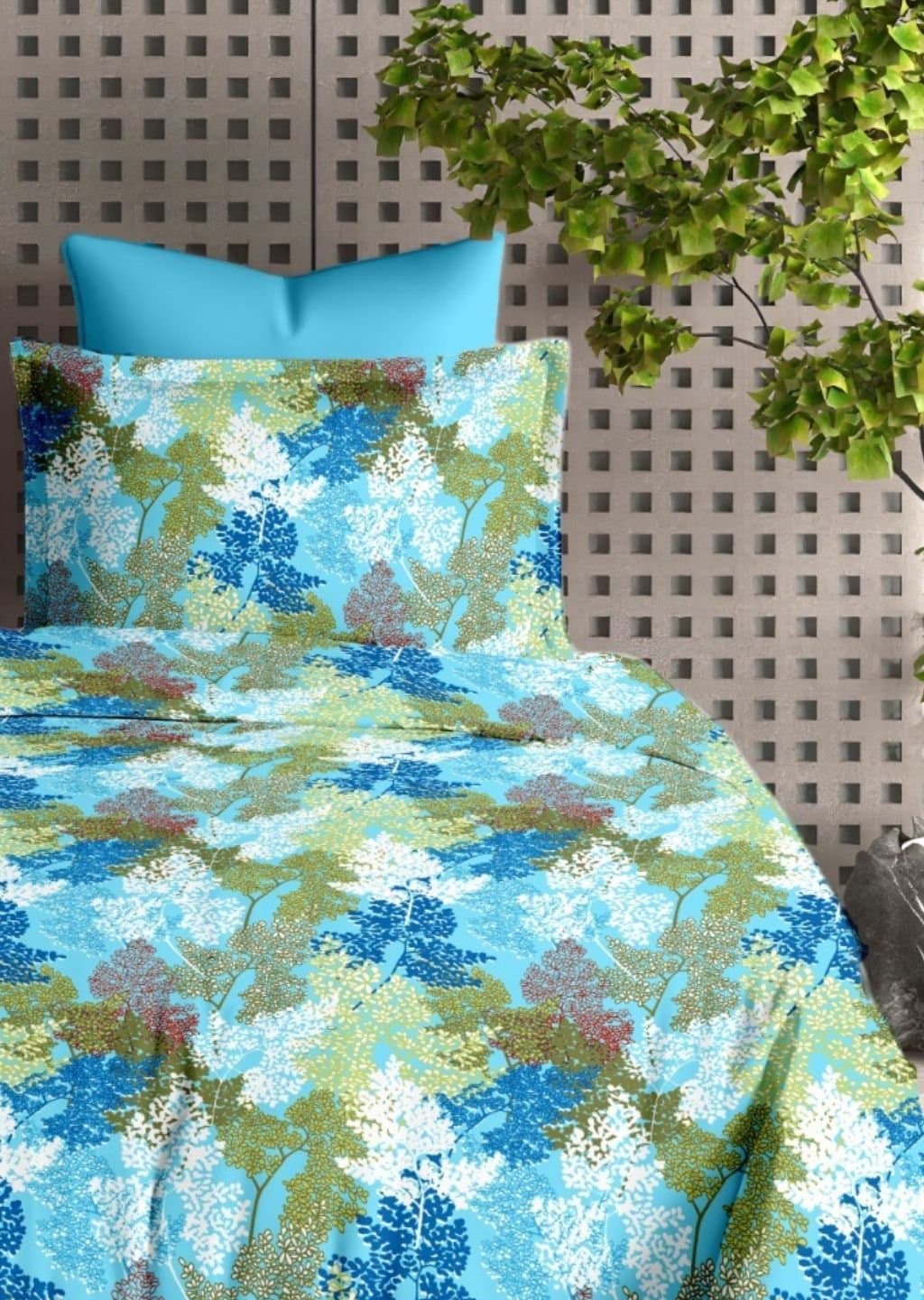 Satiny | 100% Cotton | Floral Design (108"x108"/274cmx274cm) | 144TC Superking Bedsheet view 12