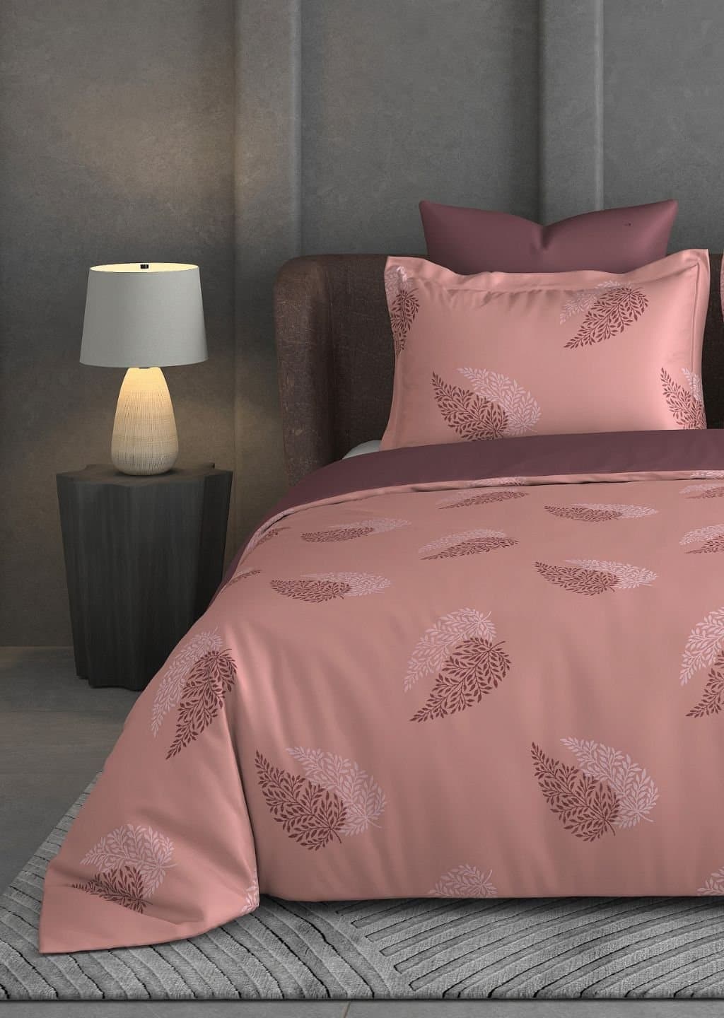 Leaf Tale Collection | 100% Cotton | Floral Design (108"x108"/274cmx274cm) | 600TC Superking Bedsheet view 6