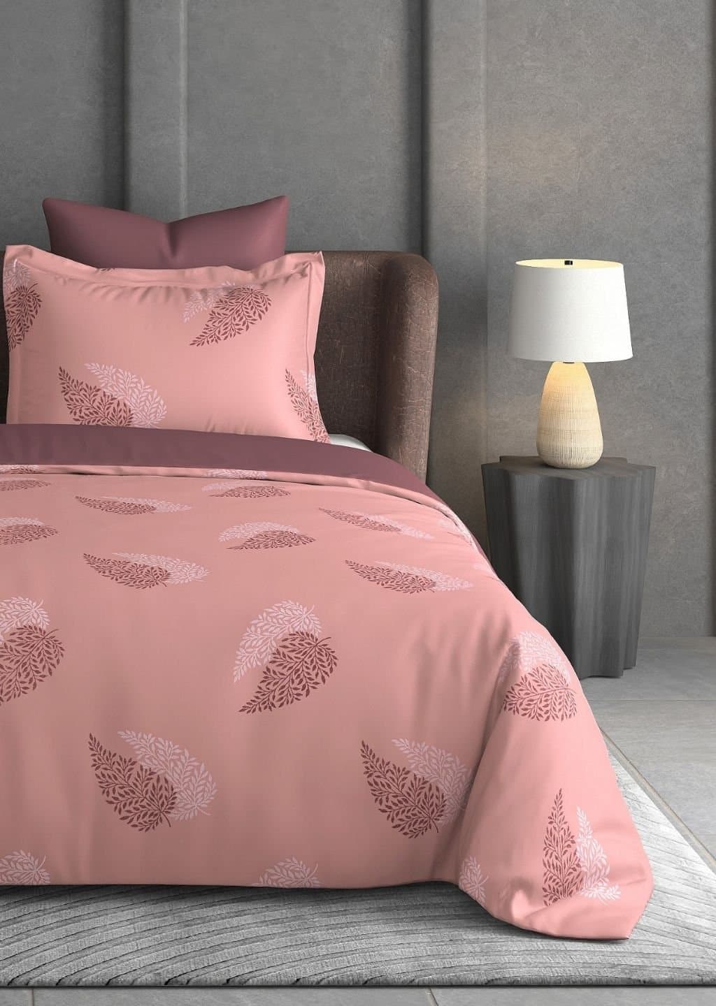 Leaf Tale Collection | 100% Cotton | Floral Design (108"x108"/274cmx274cm) | 600TC Superking Bedsheet view 7