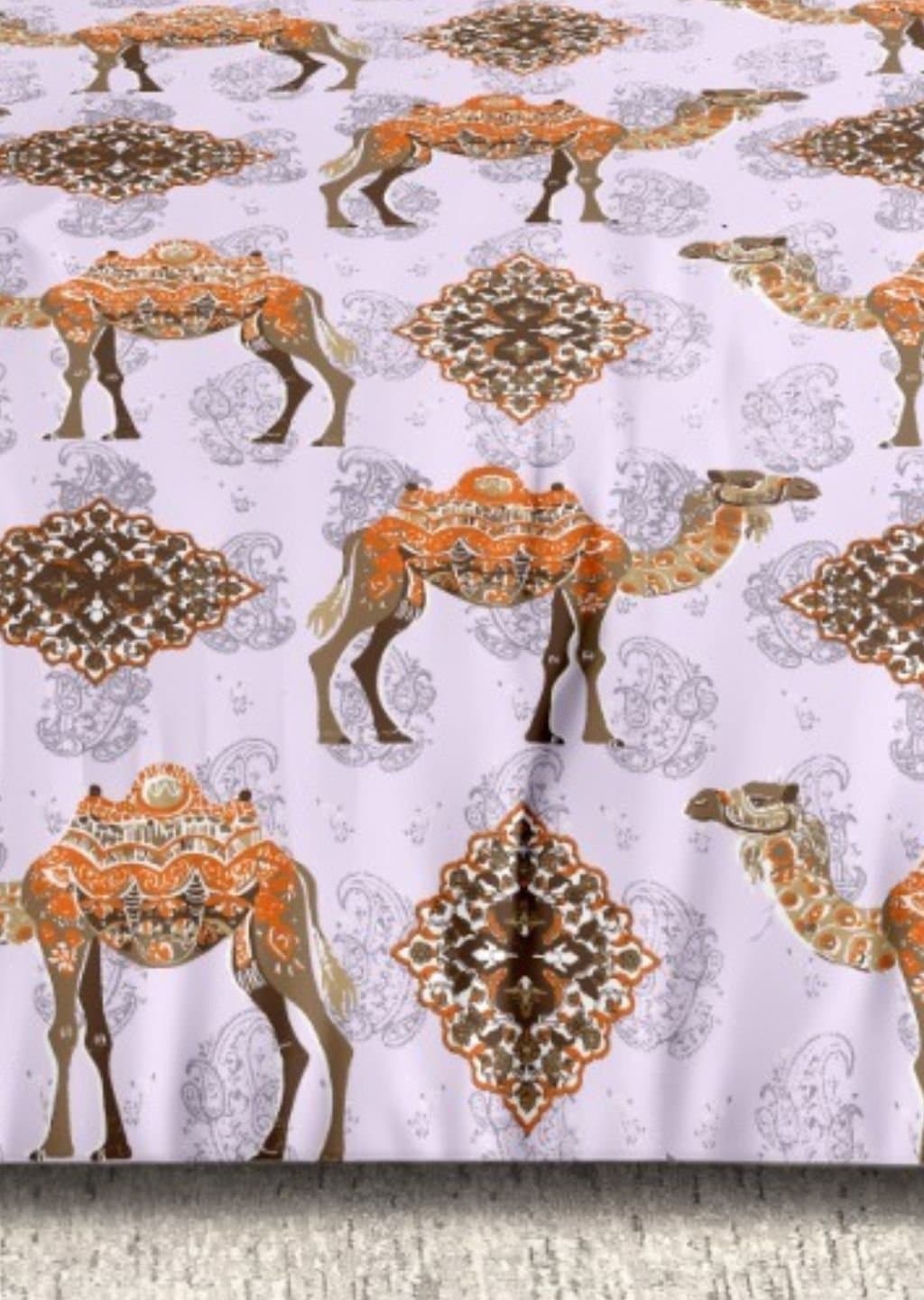 Satiny | 100% Cotton | Camel Design (108"x108"/274cmx274cm) | 144TC Superking Bedsheet view 9