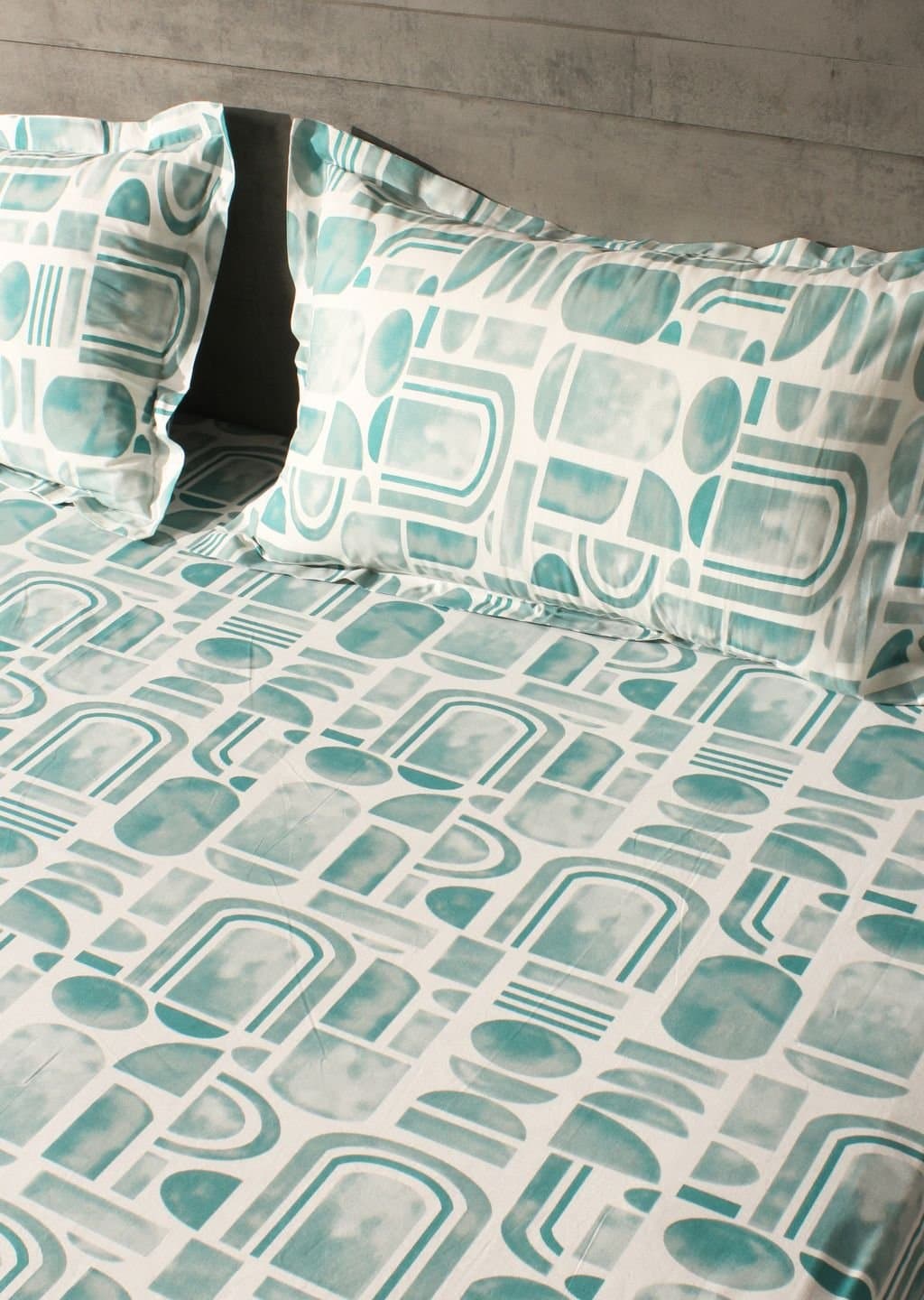 Essentials | 100% Cotton | Geometric Design (108"x108"/274cmx274cm) | 144TC Superking Bedsheet view 13