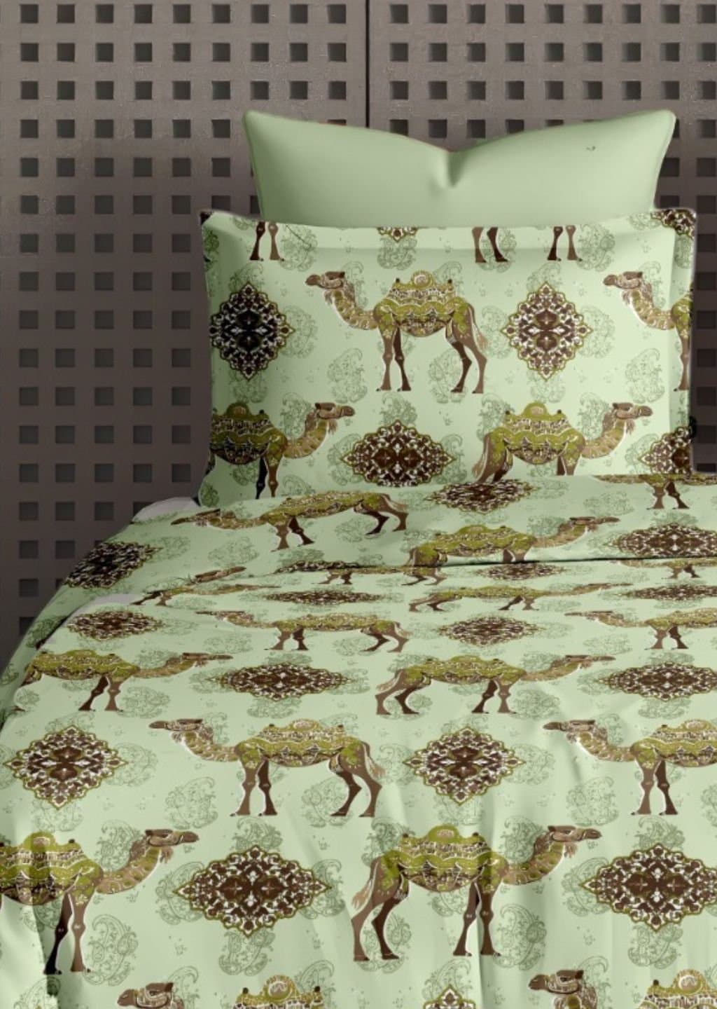 Satiny | 100% Cotton | Camel Design (108"x108"/274cmx274cm) | 144TC Superking Bedsheet view 11