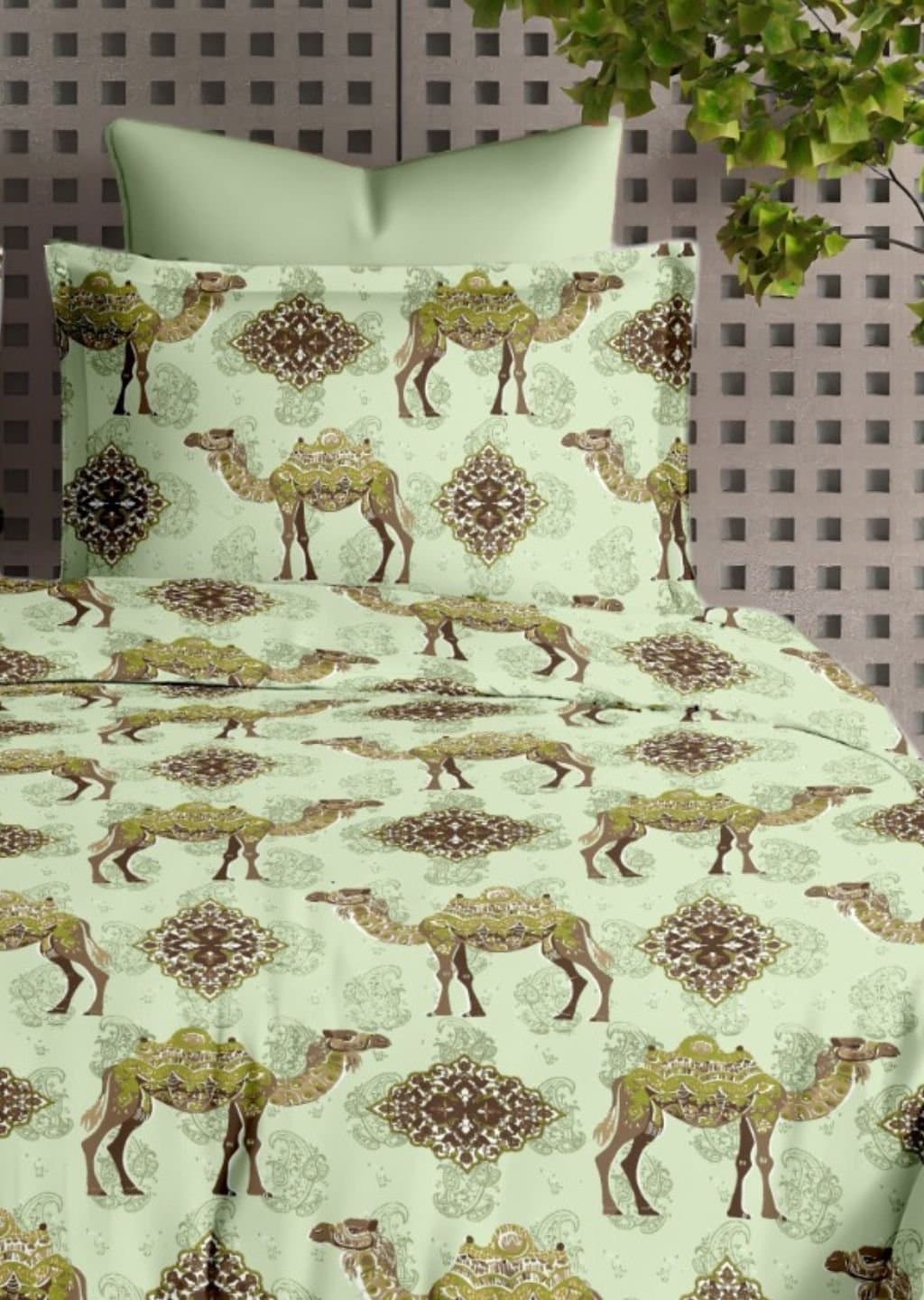 Satiny | 100% Cotton | Camel Design (108"x108"/274cmx274cm) | 144TC Superking Bedsheet view 12