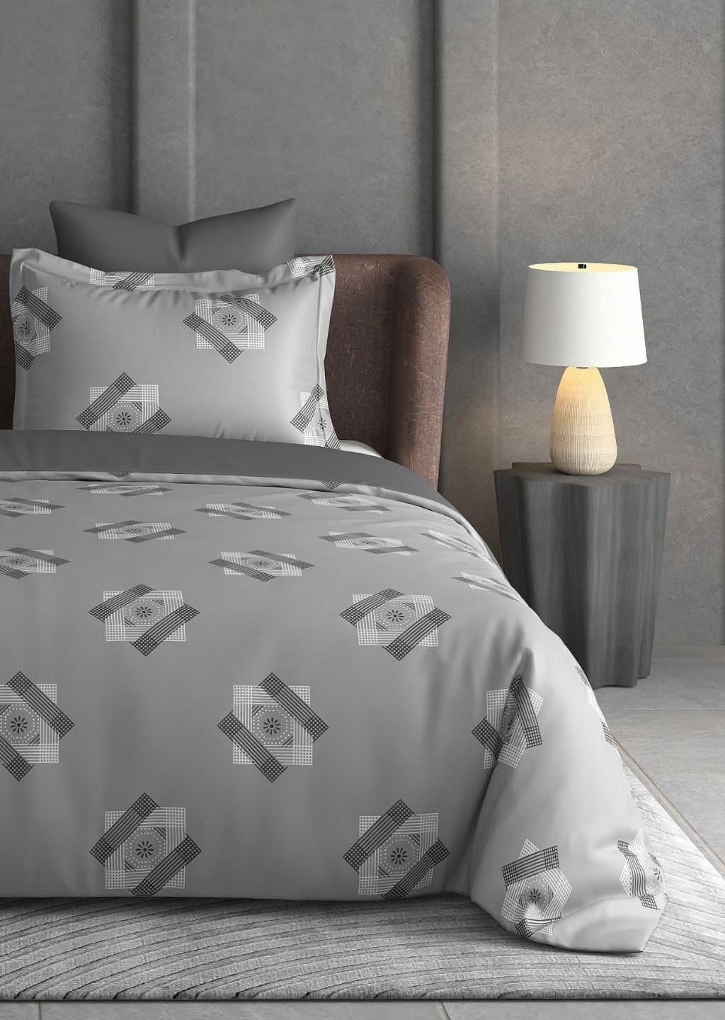 Leaf Tale Collection | 100% Cotton | Geometric Design (108"x108"/274cmx274cm) | 600TC Superking Bedsheet view 8