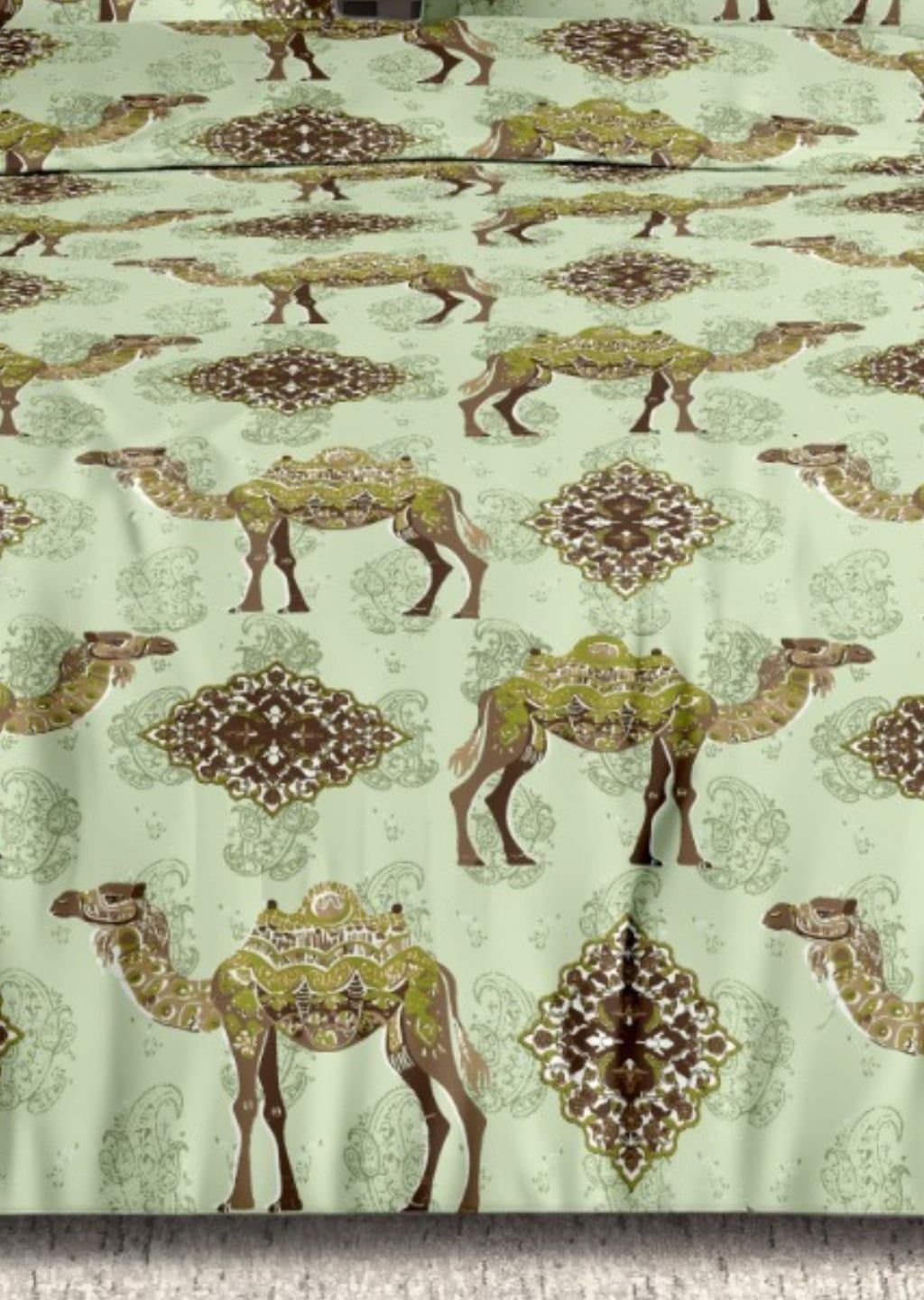 Satiny | 100% Cotton | Camel Design (108"x108"/274cmx274cm) | 144TC Superking Bedsheet view 13