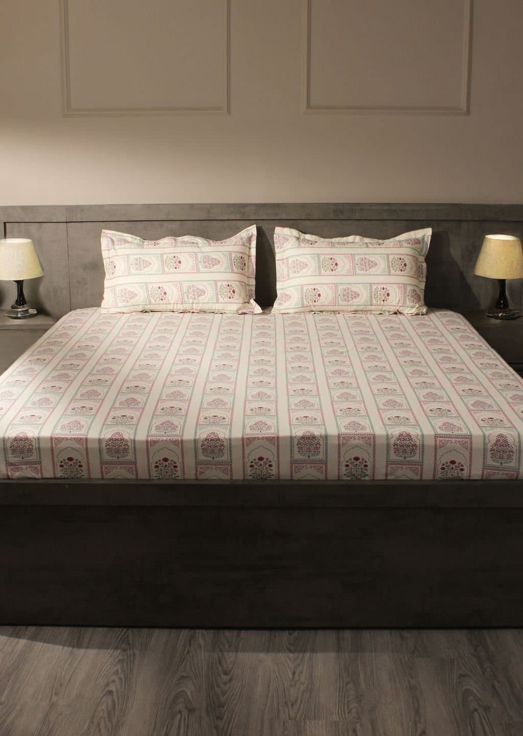 Essentials | 100% Cotton | Floral Design (108"x108"/274cmx274cm) | 144TC Superking Bedsheet