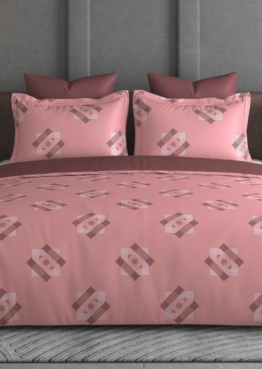 Leaf Tale Collection | 100% Cotton | Geometric Design (108"x108"/274cmx274cm) | 600TC Superking Bedsheet