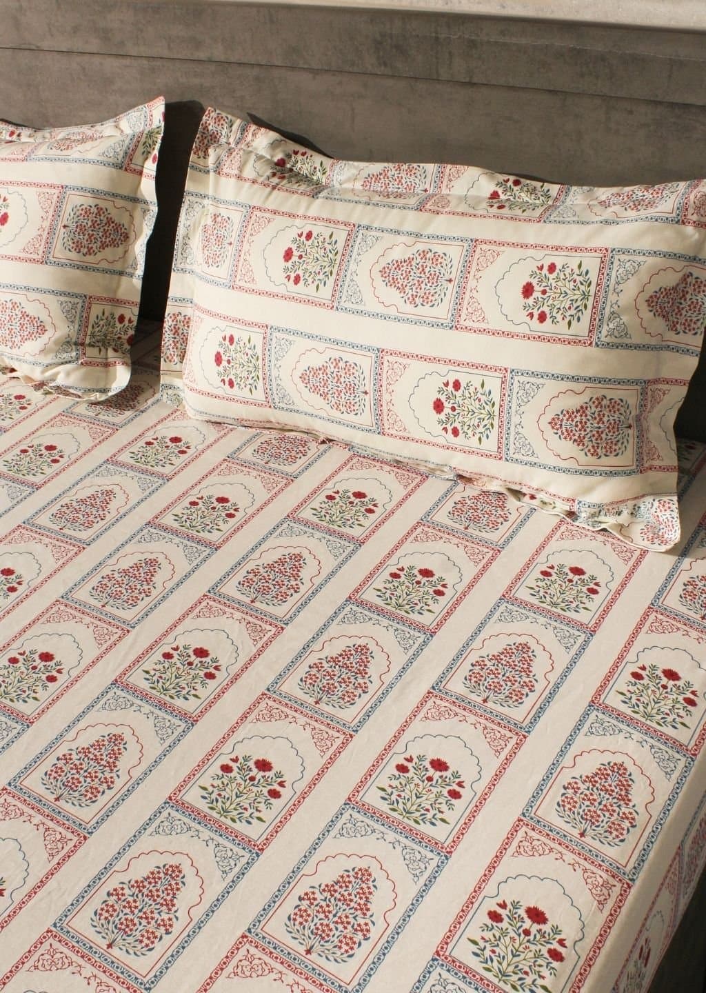 Essentials | 100% Cotton | Floral Design (108"x108"/274cmx274cm) | 144TC Superking Bedsheet view 13