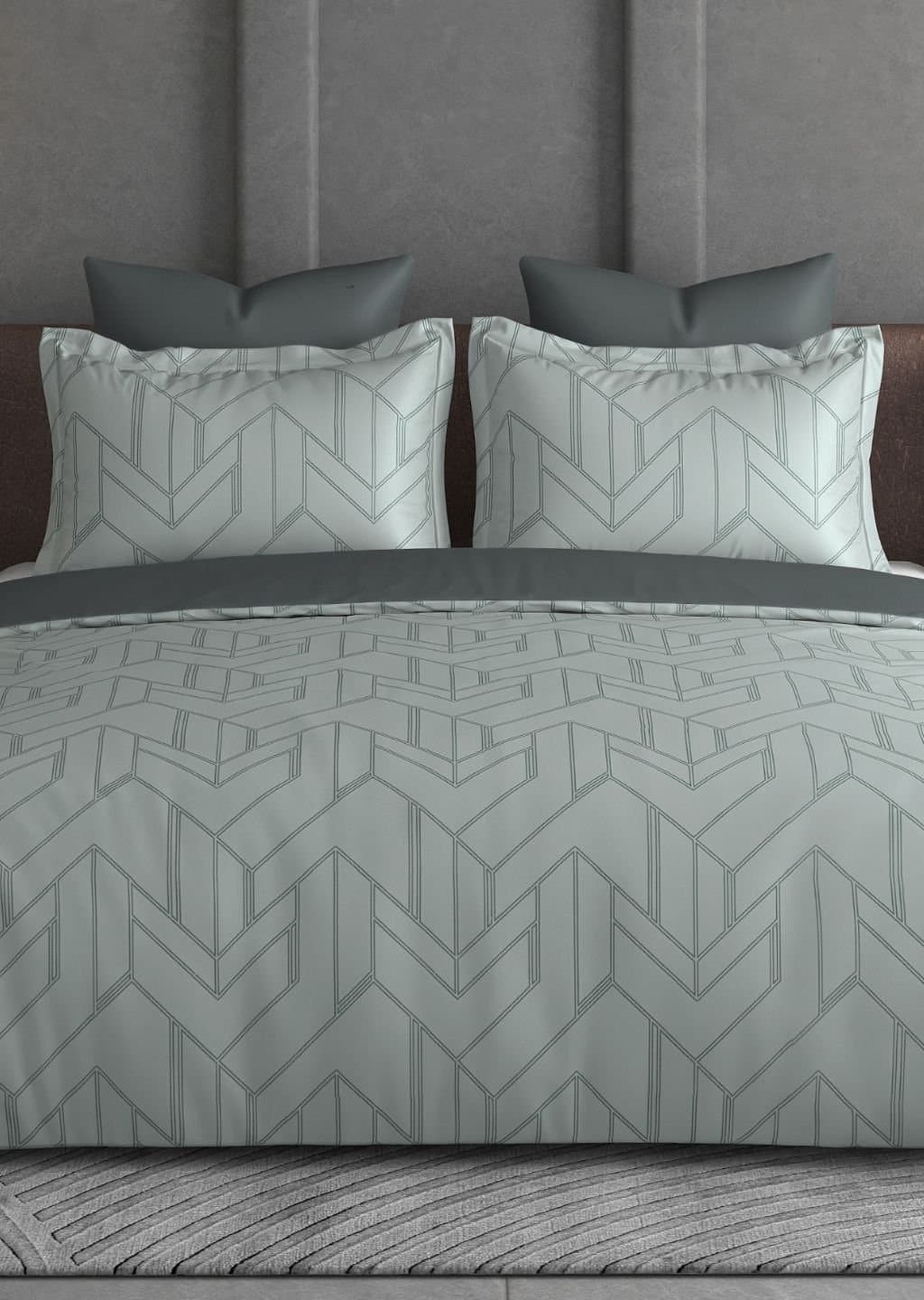 Leaf Tale Collection | 100% Cotton | Geometric Design (108"x108"/274cmx274cm) | 600TC Superking Bedsheet