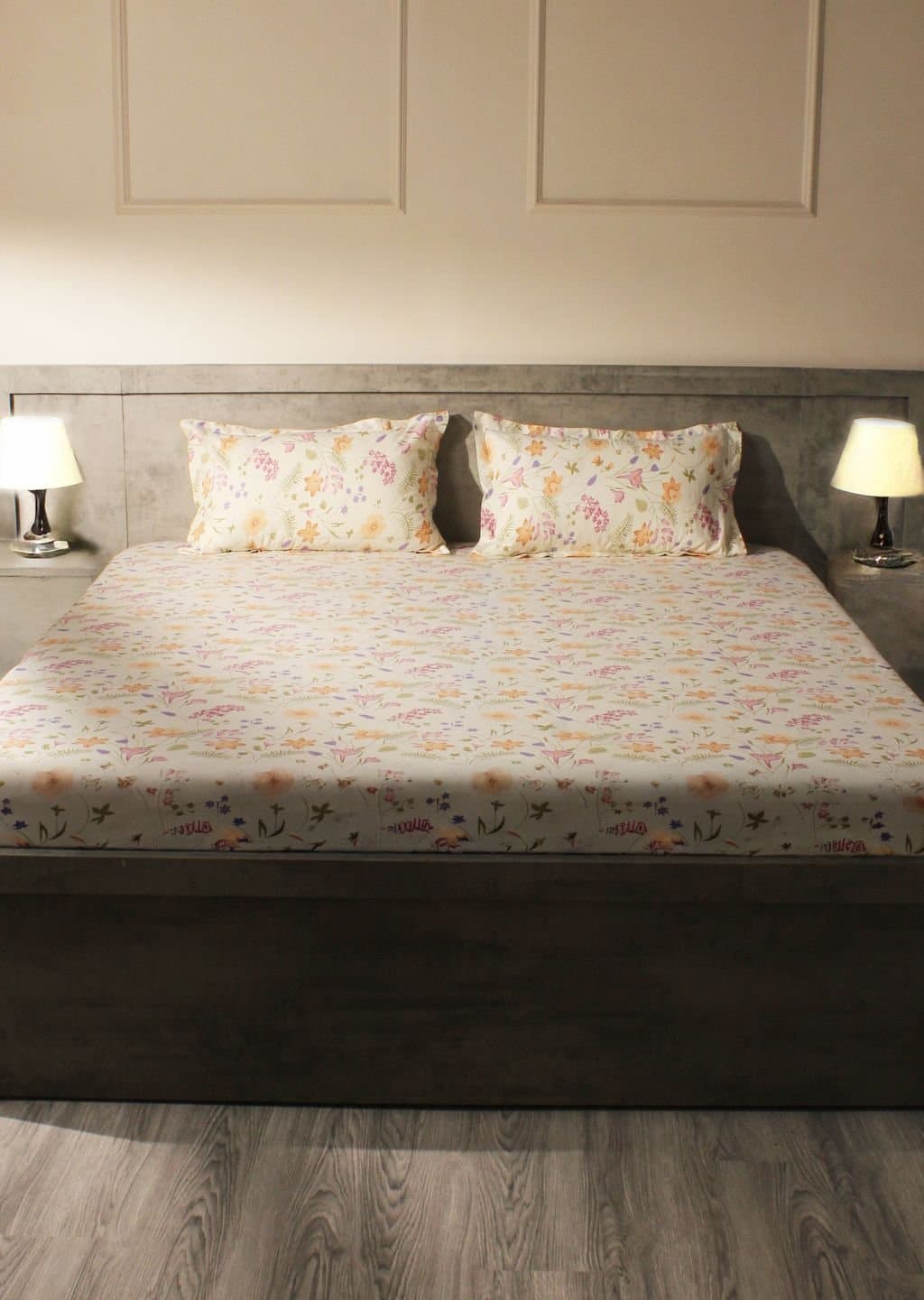 Essentials | 100% Cotton | Floral Design (108"x108"/274cmx274cm) | 144TC Superking Bedsheet view 12