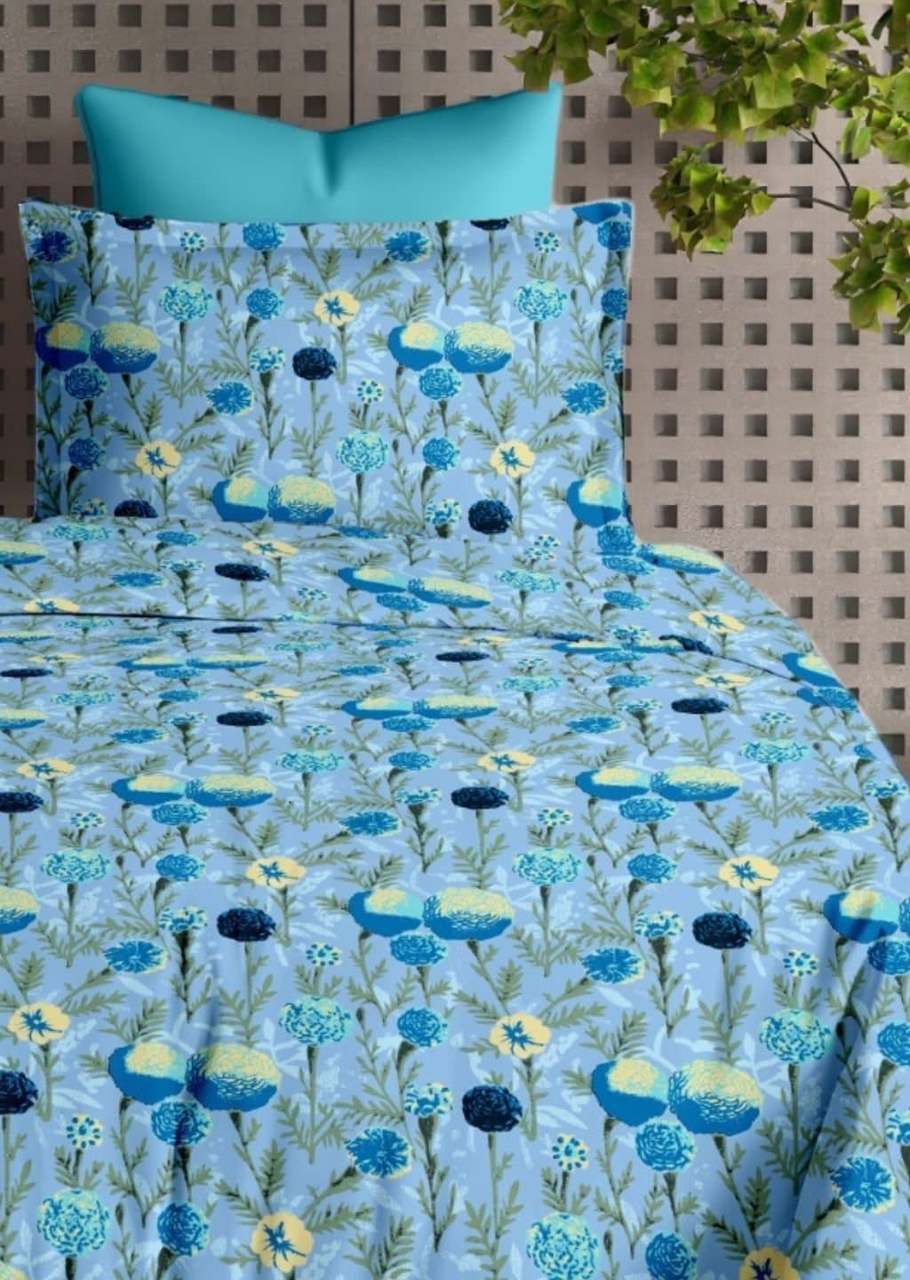 Satiny | 100% Cotton | Floral Design (108"x108"/274cmx274cm) | 144TC Superking Bedsheet view 12