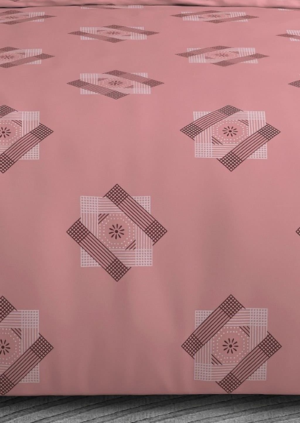 Leaf Tale Collection | 100% Cotton | Geometric Design (108"x108"/274cmx274cm) | 600TC Superking Bedsheet view 5
