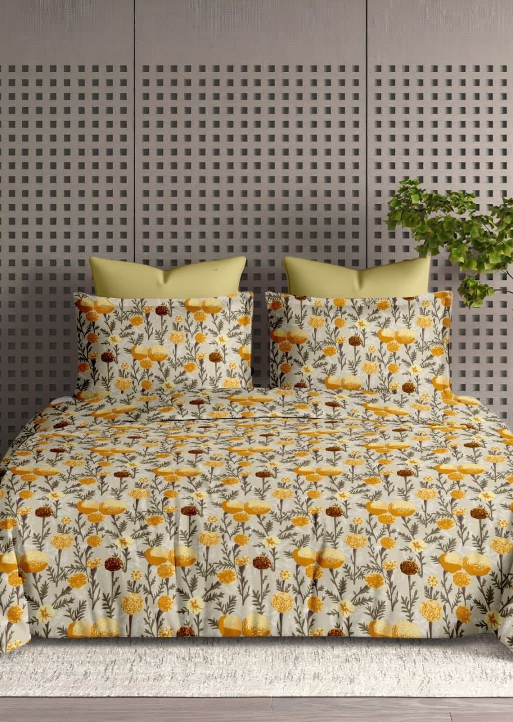 Satiny | 100% Cotton | Floral Design (108"x108"/274cmx274cm) | 144TC Superking Bedsheet view 6