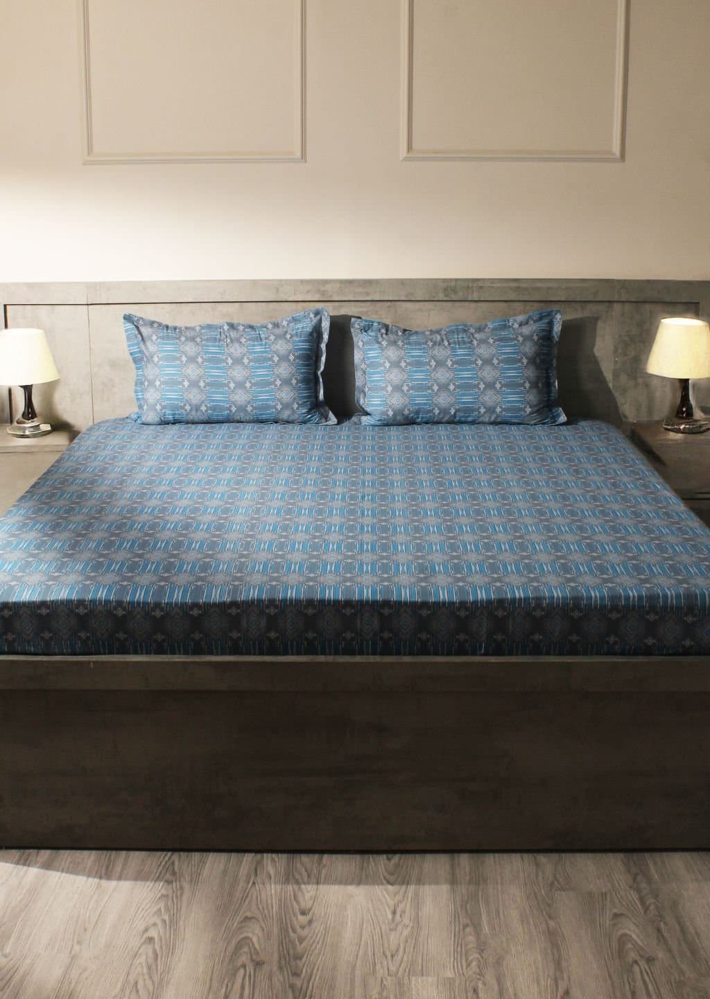 Essentials | 100% Cotton | Geometric Design (108"x108"/274cmx274cm) | 144TC Superking Bedsheet view 12