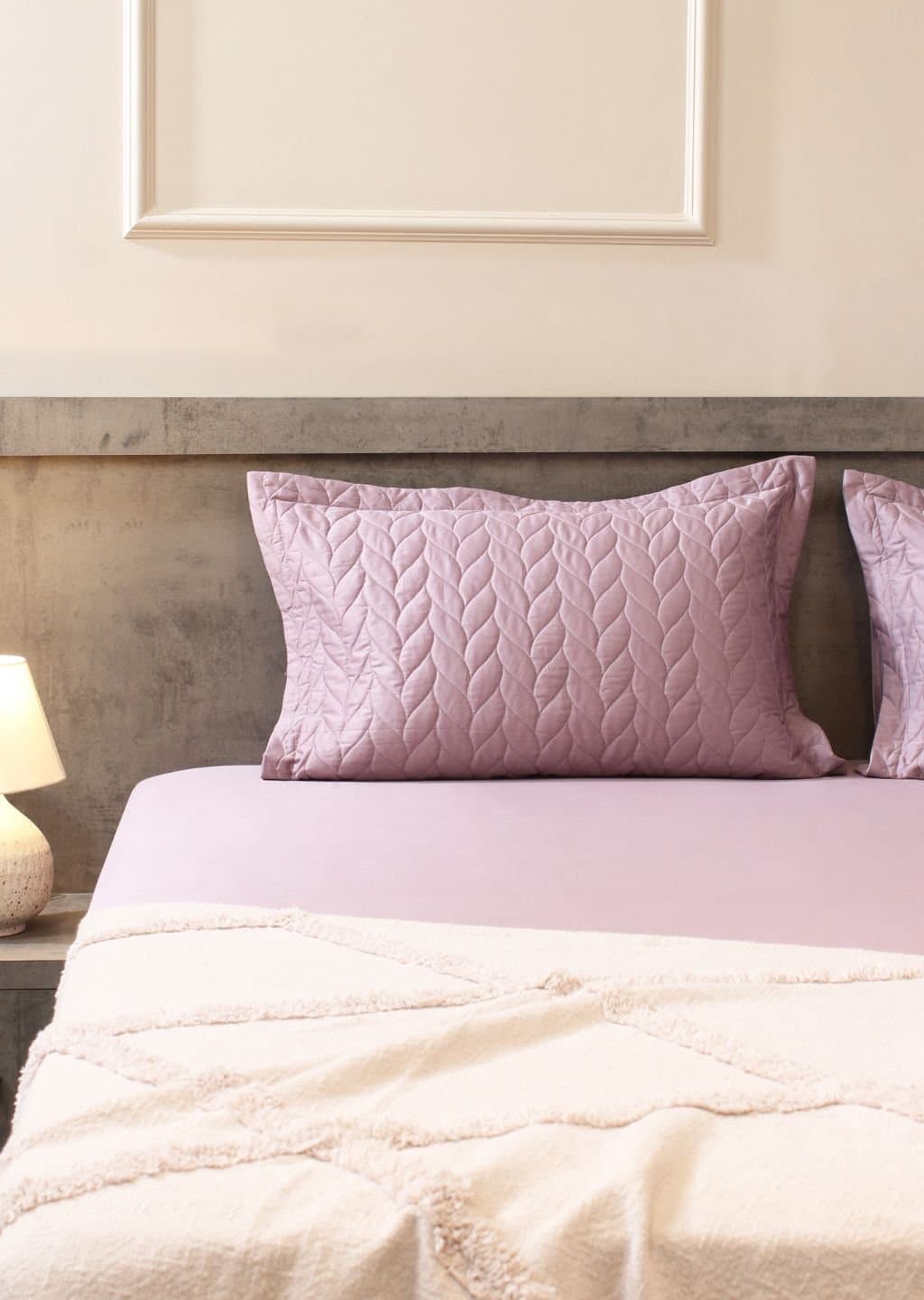 Aura-Quilt Collection | 100% Cotton | Solids | 2 Quilted Pillow Covers | 300TC view 35