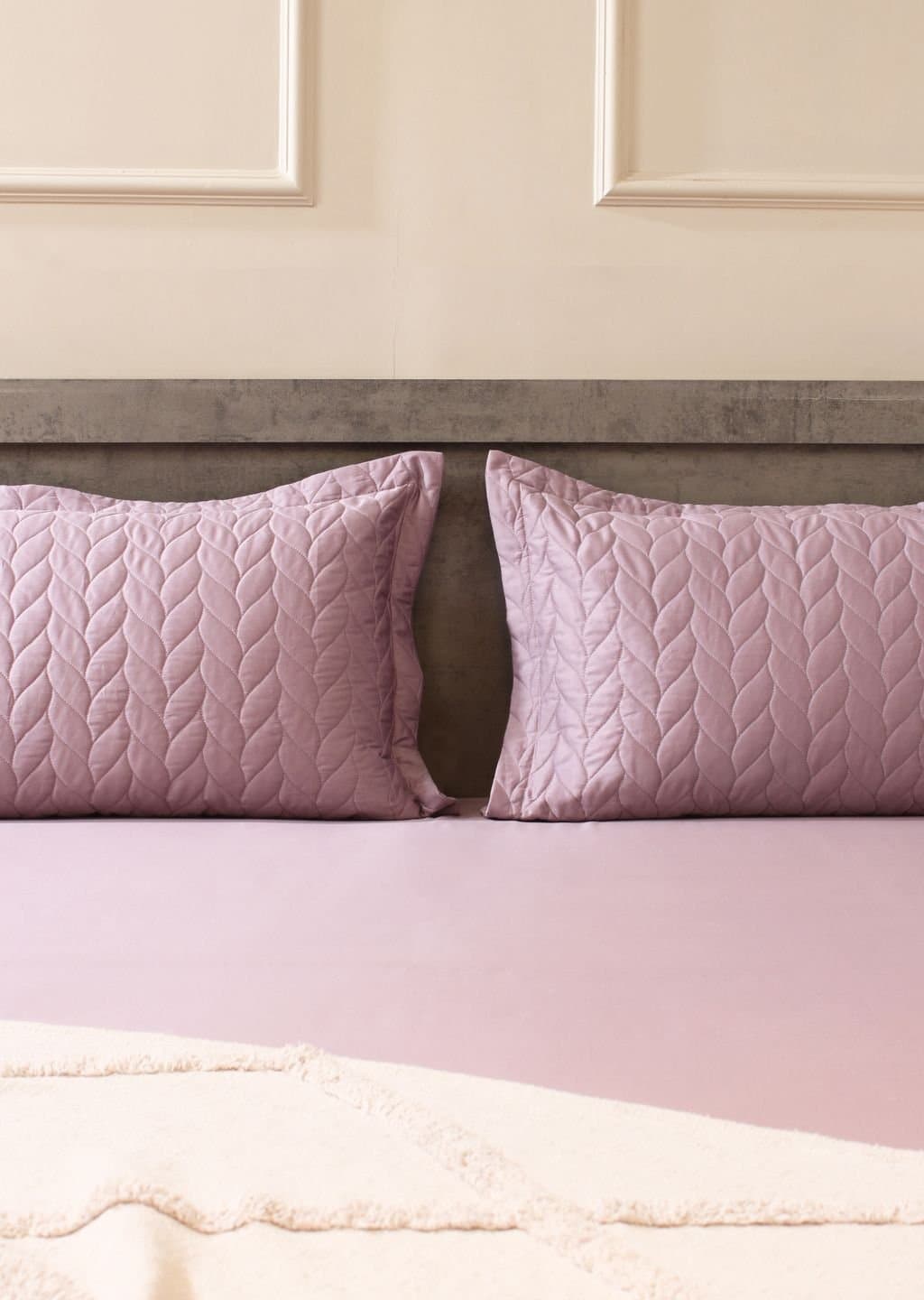 Aura-Quilt Collection | 100% Cotton | Solids | 2 Quilted Pillow Covers | 300TC view 36