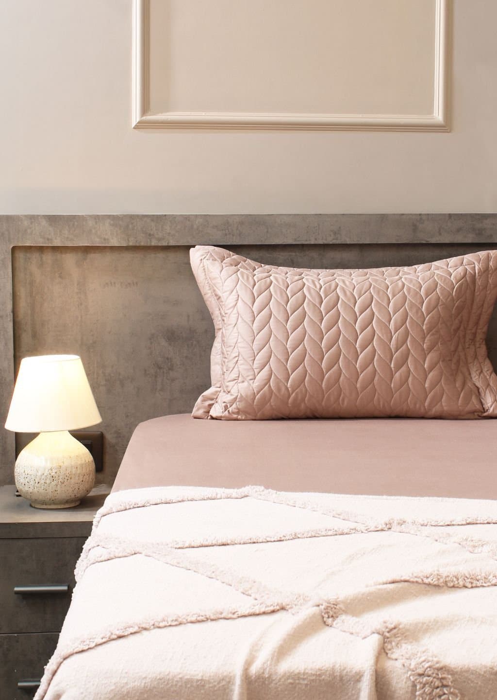 Aura-Quilt Collection | 100% Cotton | Solids | 2 Quilted Pillow Covers | 300TC view 24