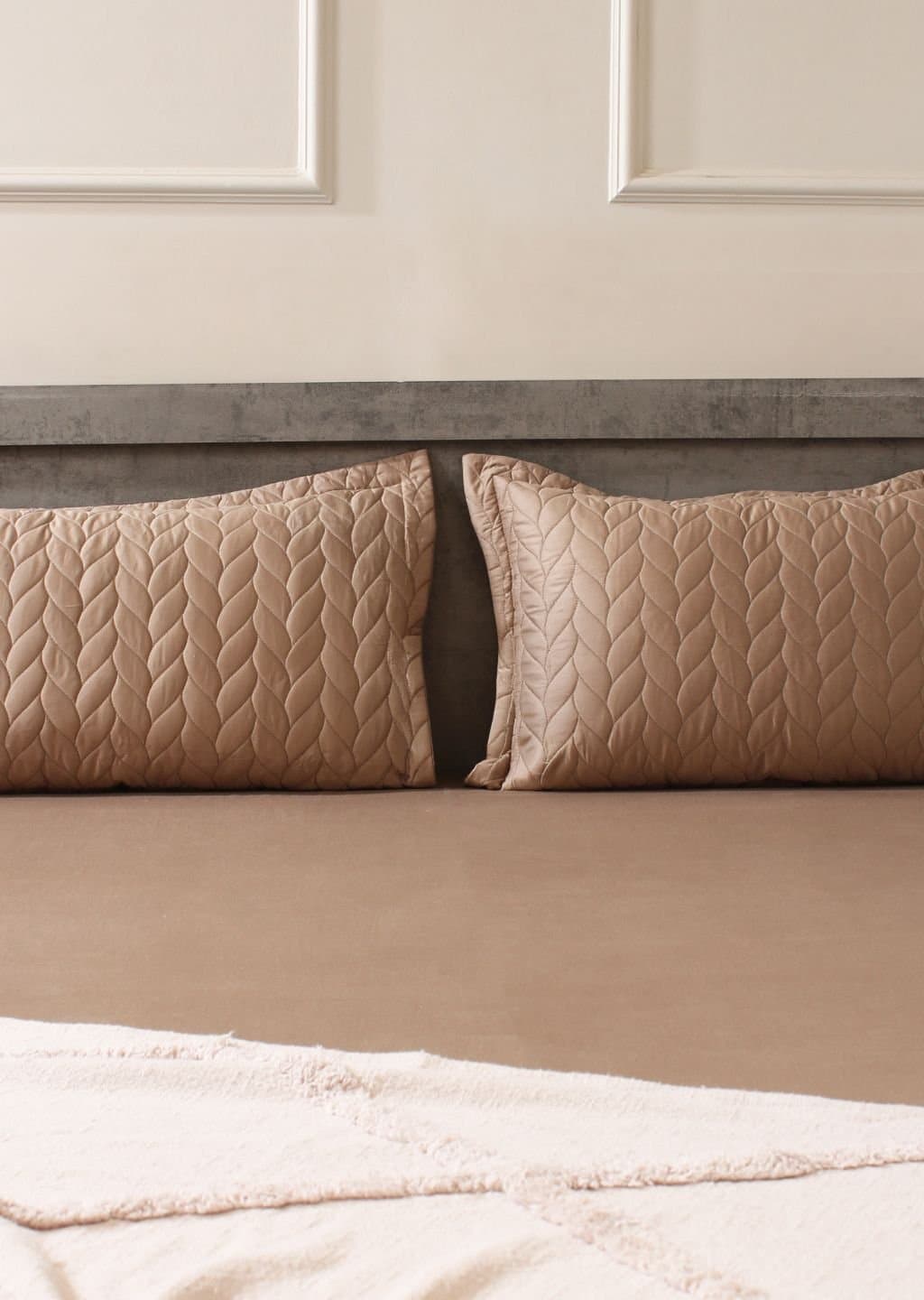 Aura-Quilt Collection | 100% Cotton | Solids | 2 Quilted Pillow Covers | 300TC view 15