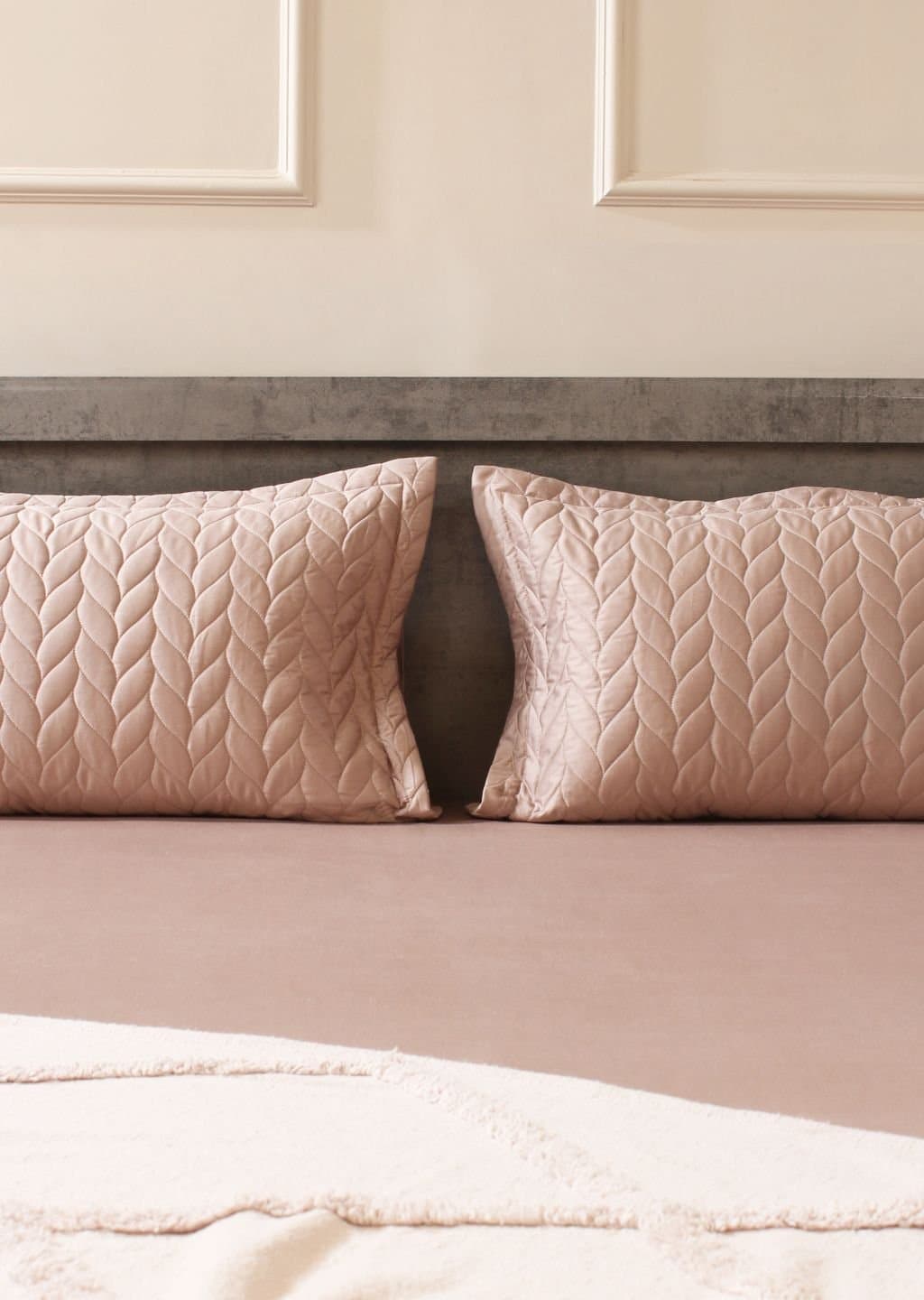 Aura-Quilt Collection | 100% Cotton | Solids | 2 Quilted Pillow Covers | 300TC view 25
