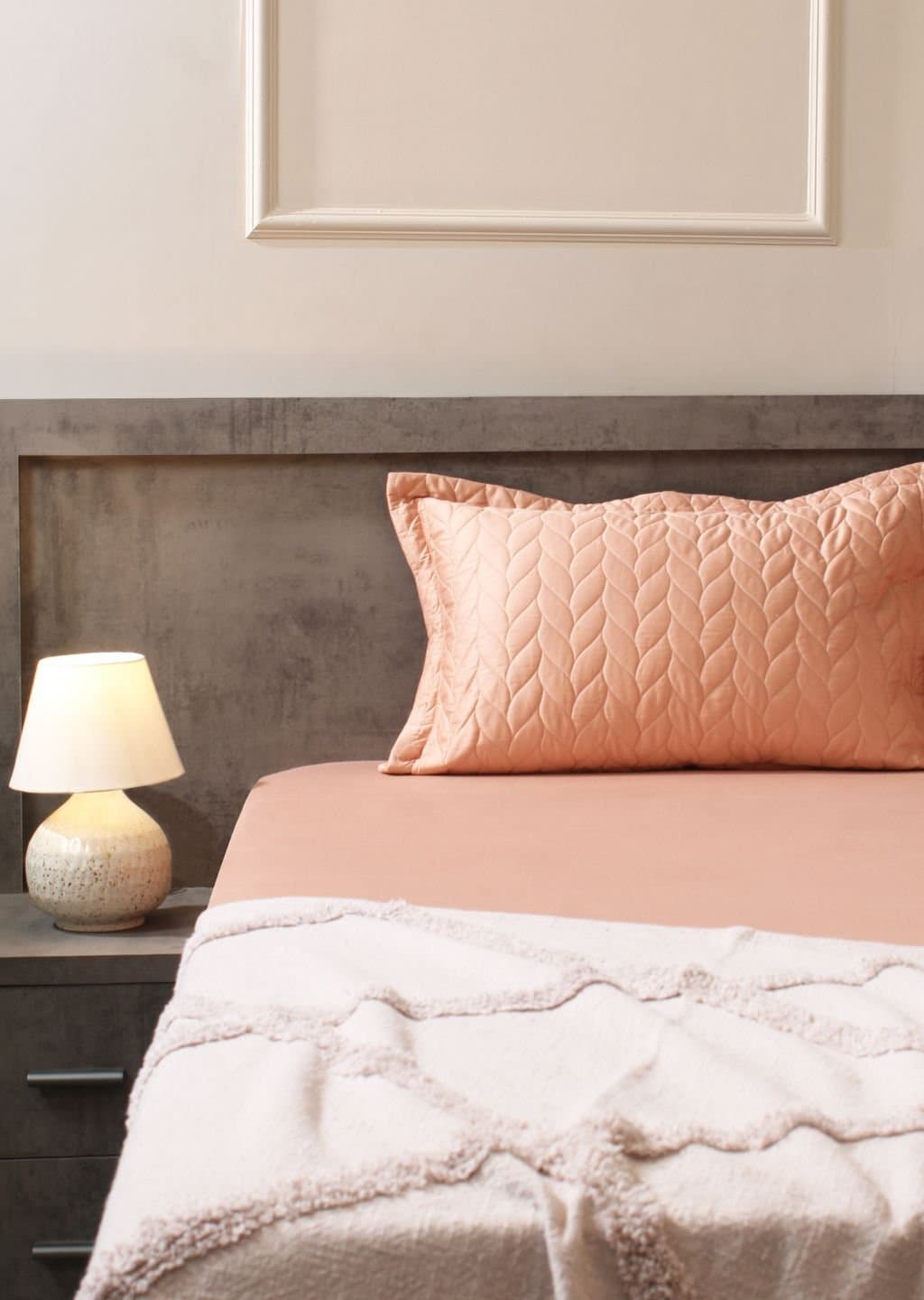 Aura-Quilt Collection | 100% Cotton | Solids | 2 Quilted Pillow Covers | 300TC view 30
