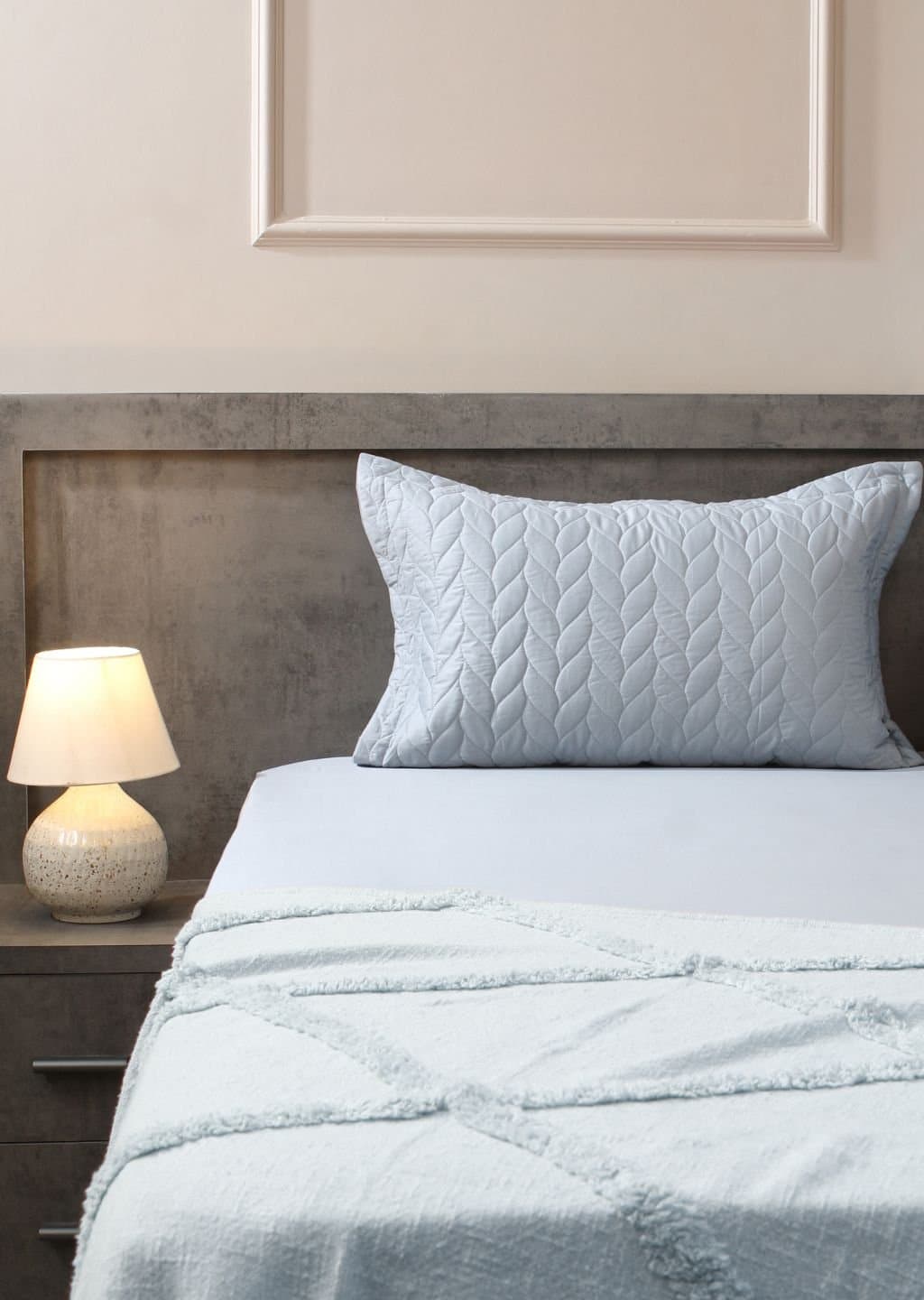 Aura-Quilt Collection | 100% Cotton | Solids | 2 Quilted Pillow Covers | 300TC view 19